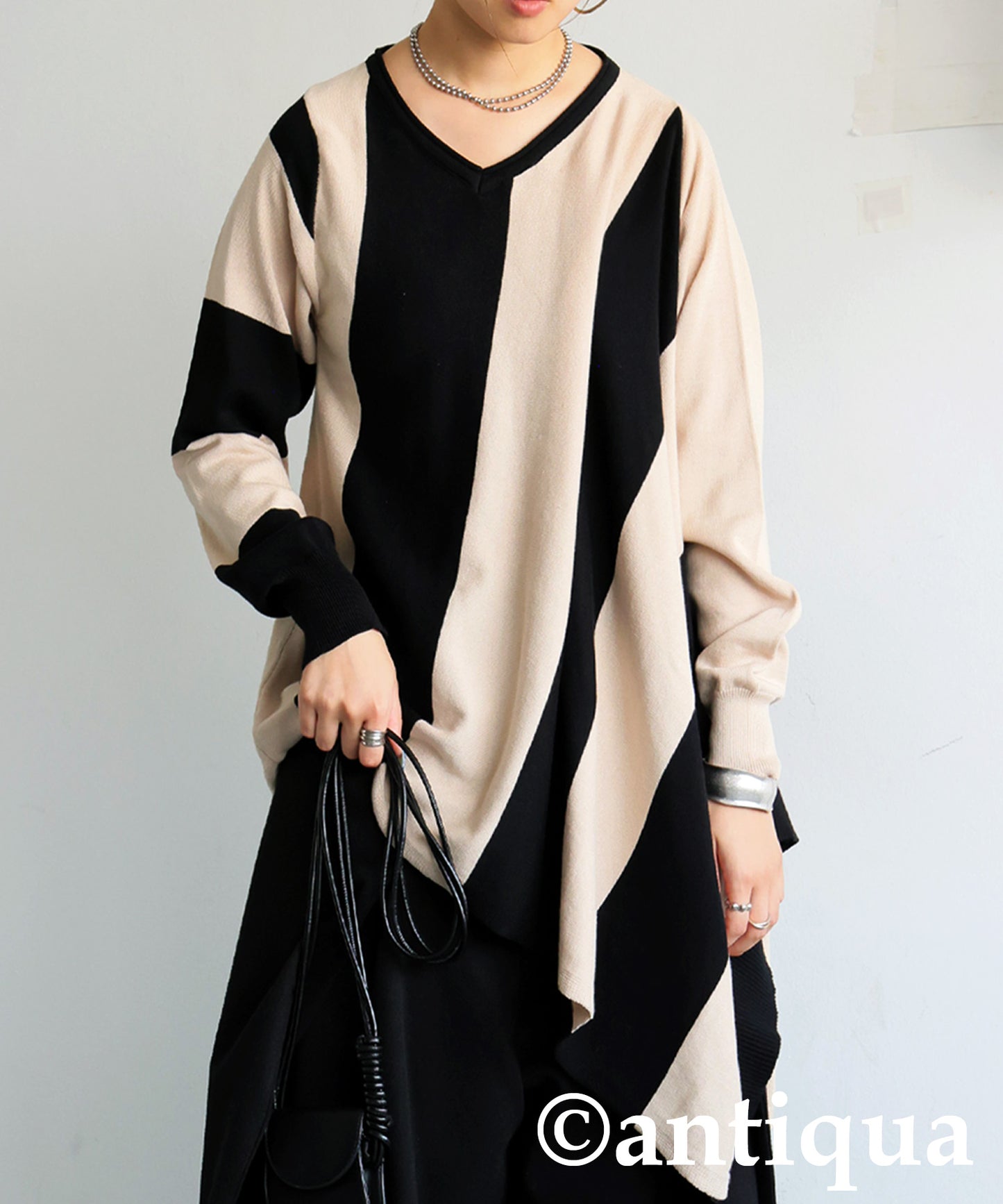 Bias Striped Knit Ladies