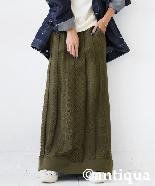 Sponge knit Long Skirt Ladies