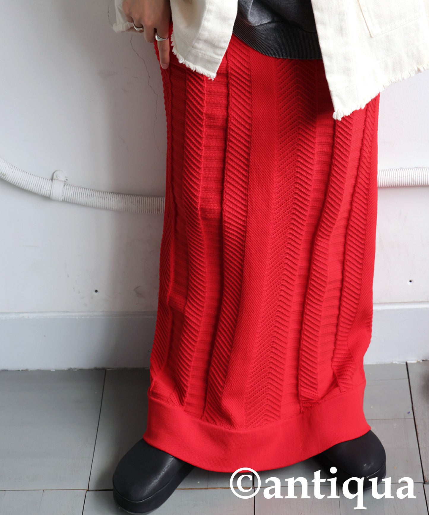 Sponge knit Long Skirt Ladies