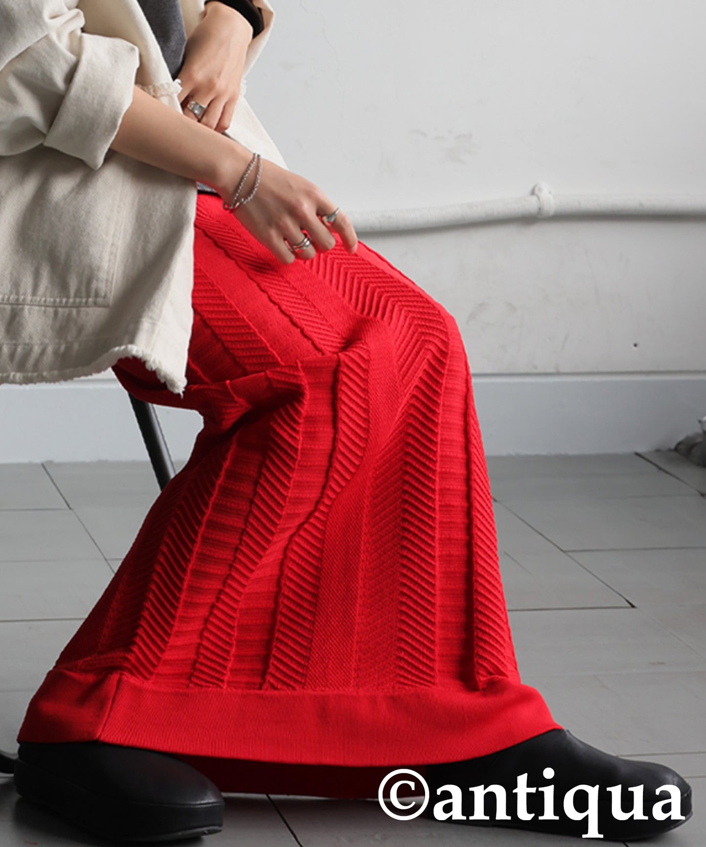 Sponge knit Long Skirt Ladies