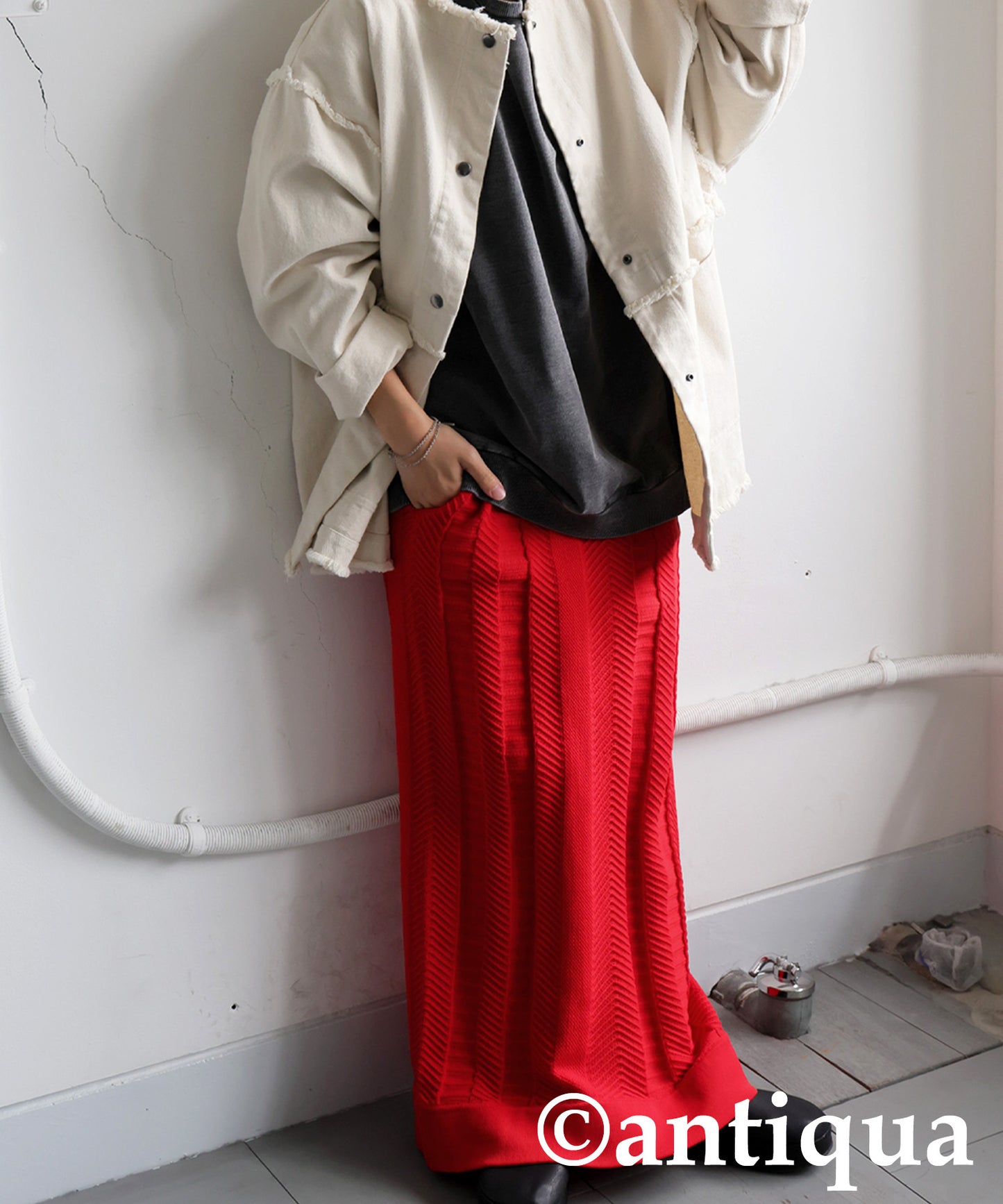 Sponge knit Long Skirt Ladies