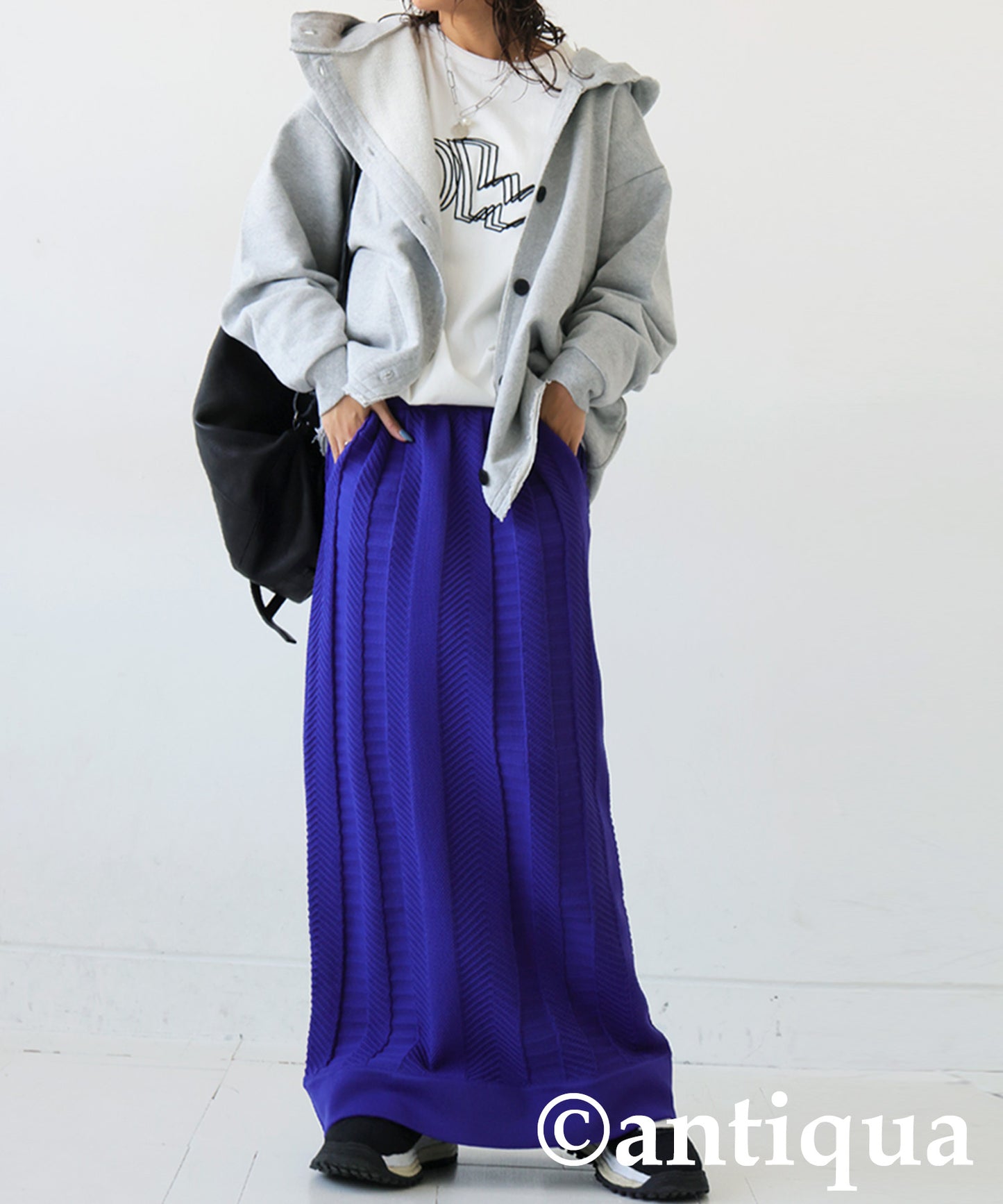 Sponge knit Long Skirt Ladies