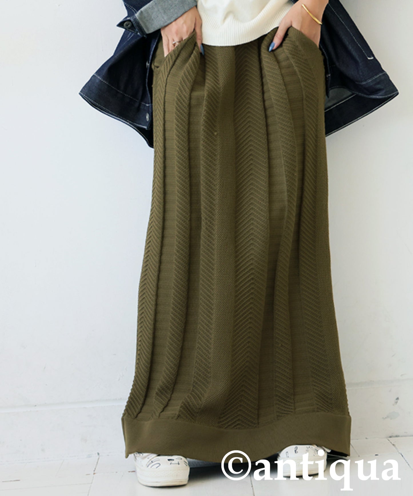 Sponge knit Long Skirt Ladies