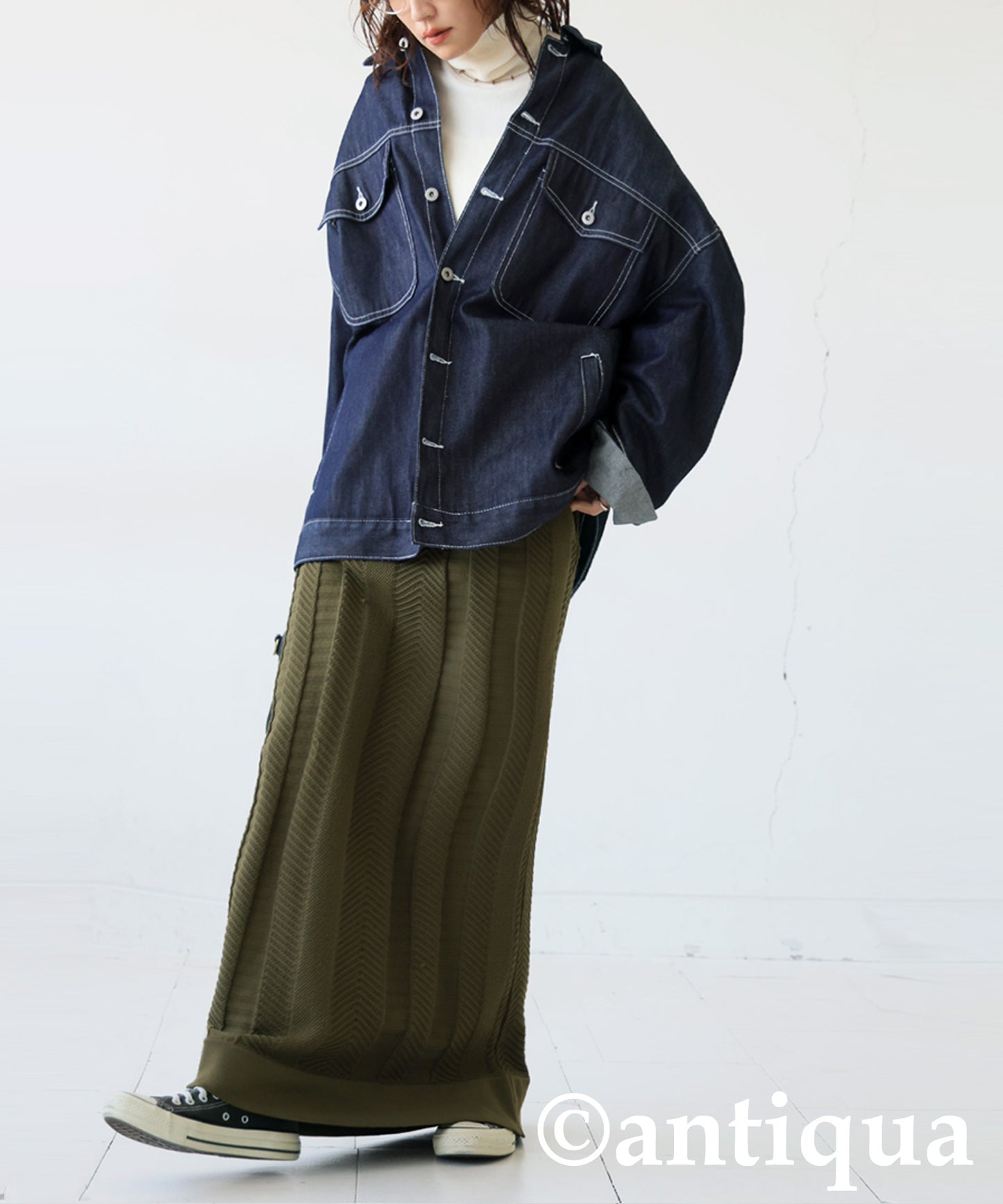 Sponge knit Long Skirt Ladies