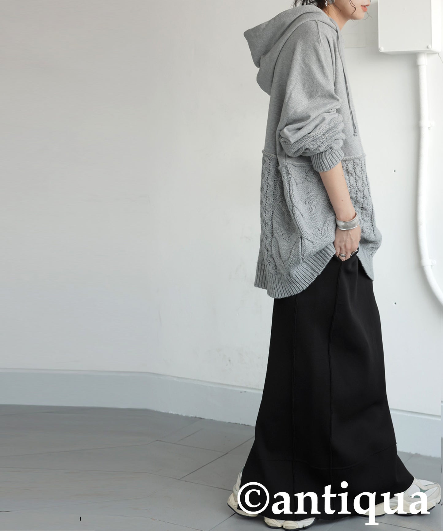 Sponge Knit Long Skirt Ladies