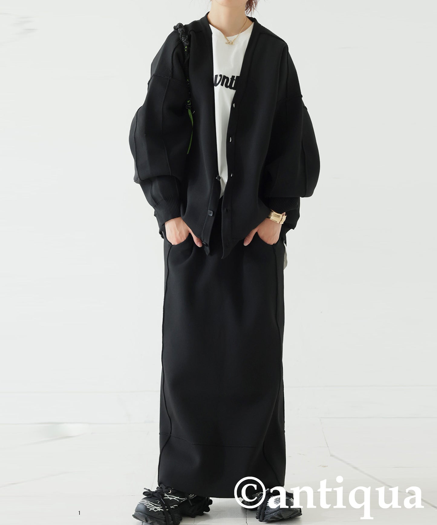 Sponge Knit Long Skirt Ladies