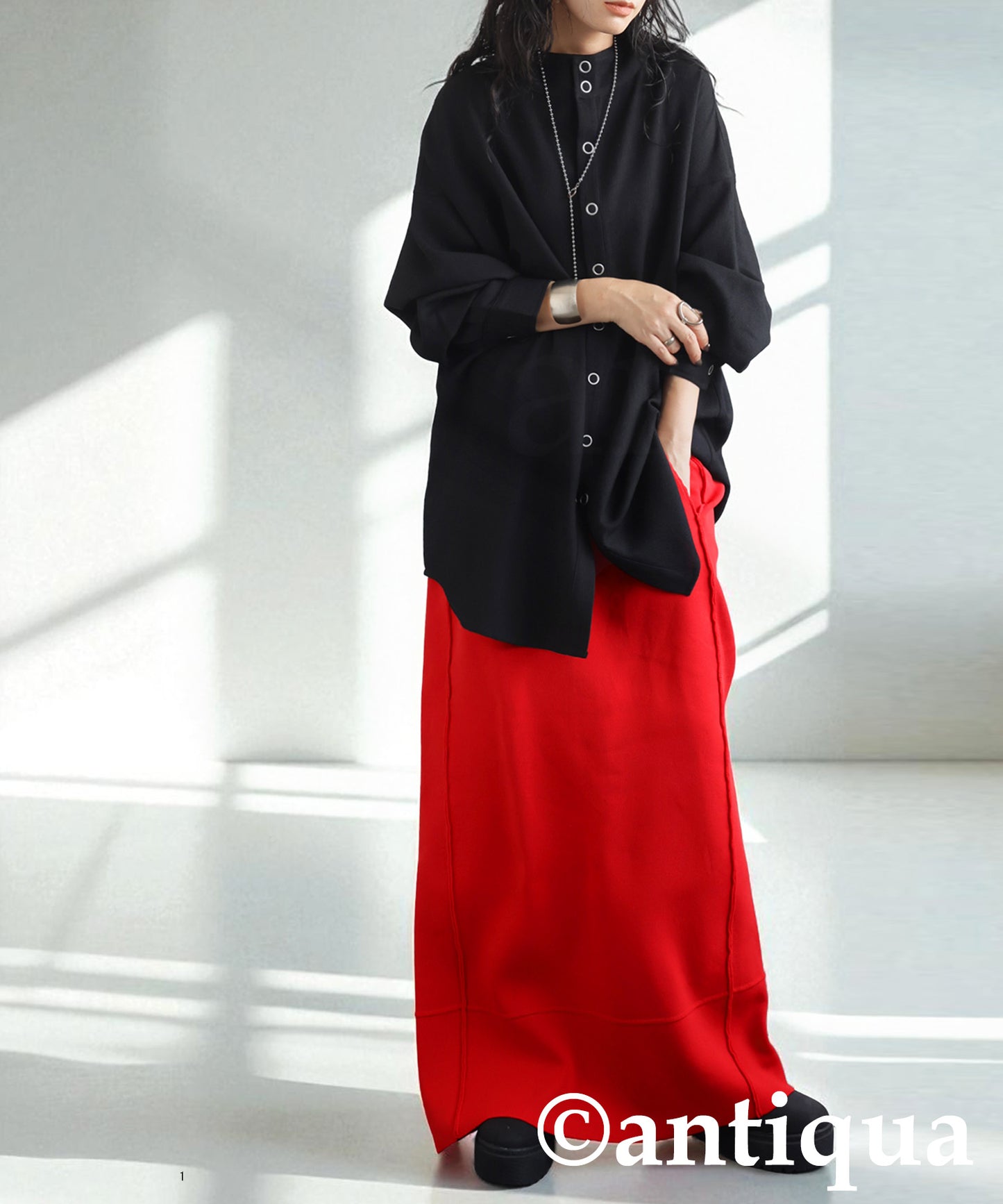 Sponge Knit Long Skirt Ladies