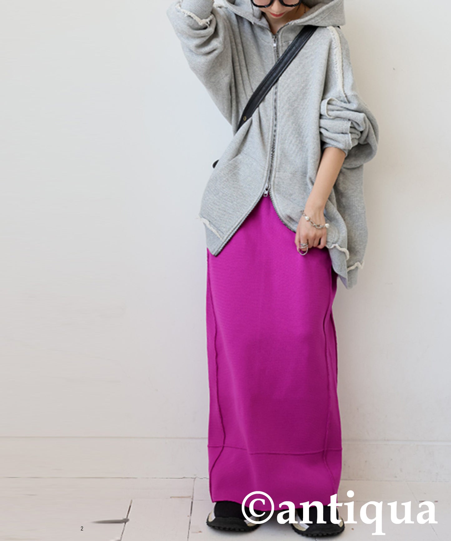 Sponge Knit Long Skirt Ladies