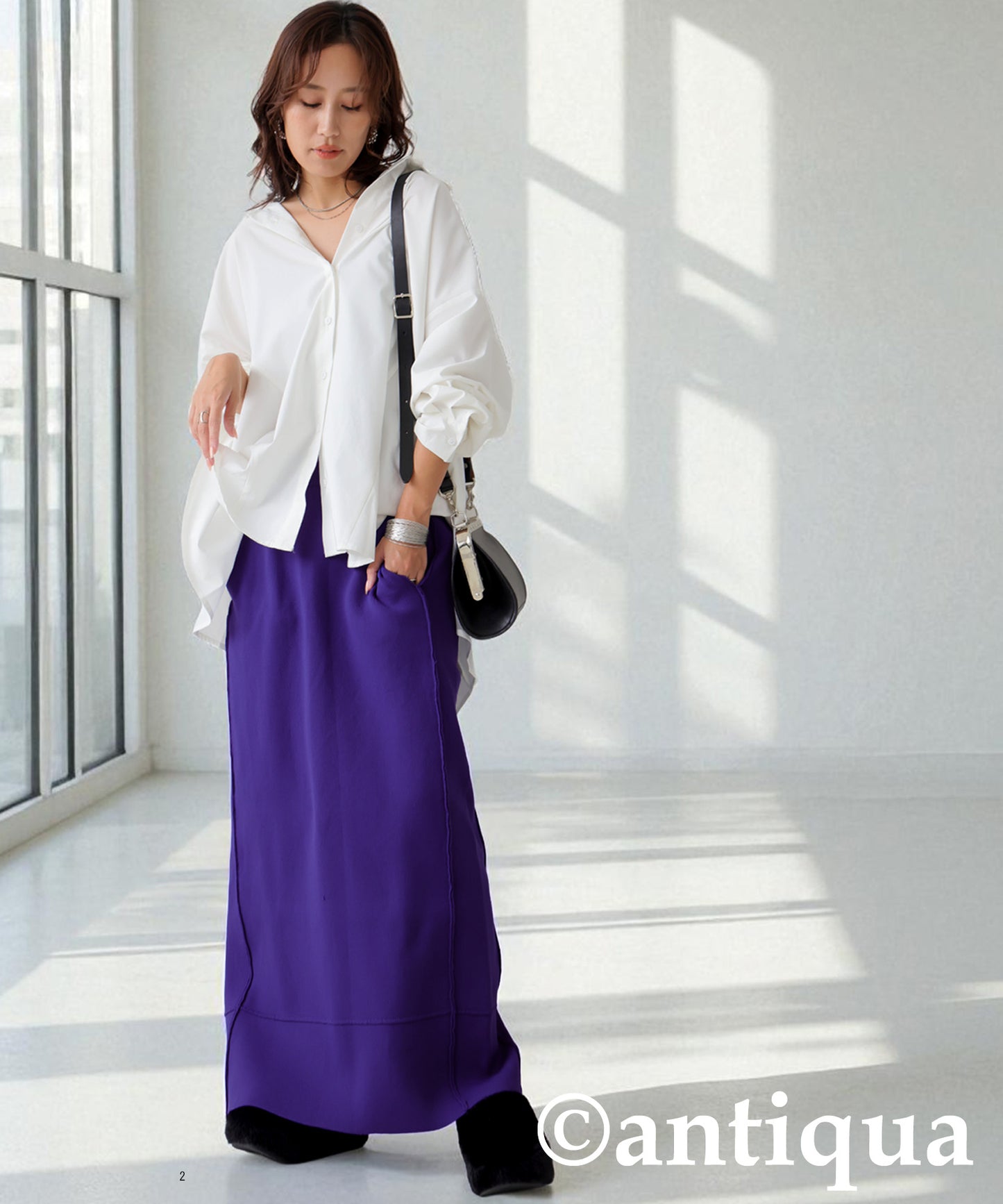Sponge Knit Long Skirt Ladies