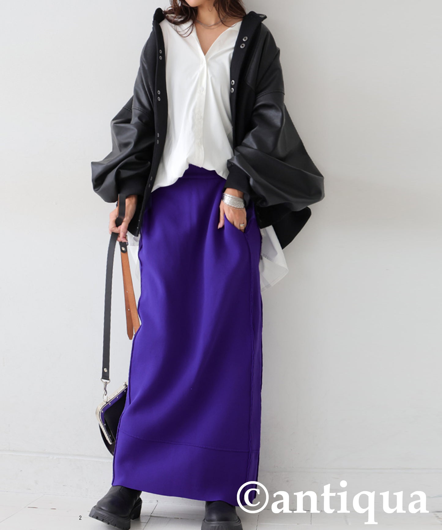 Sponge Knit Long Skirt Ladies