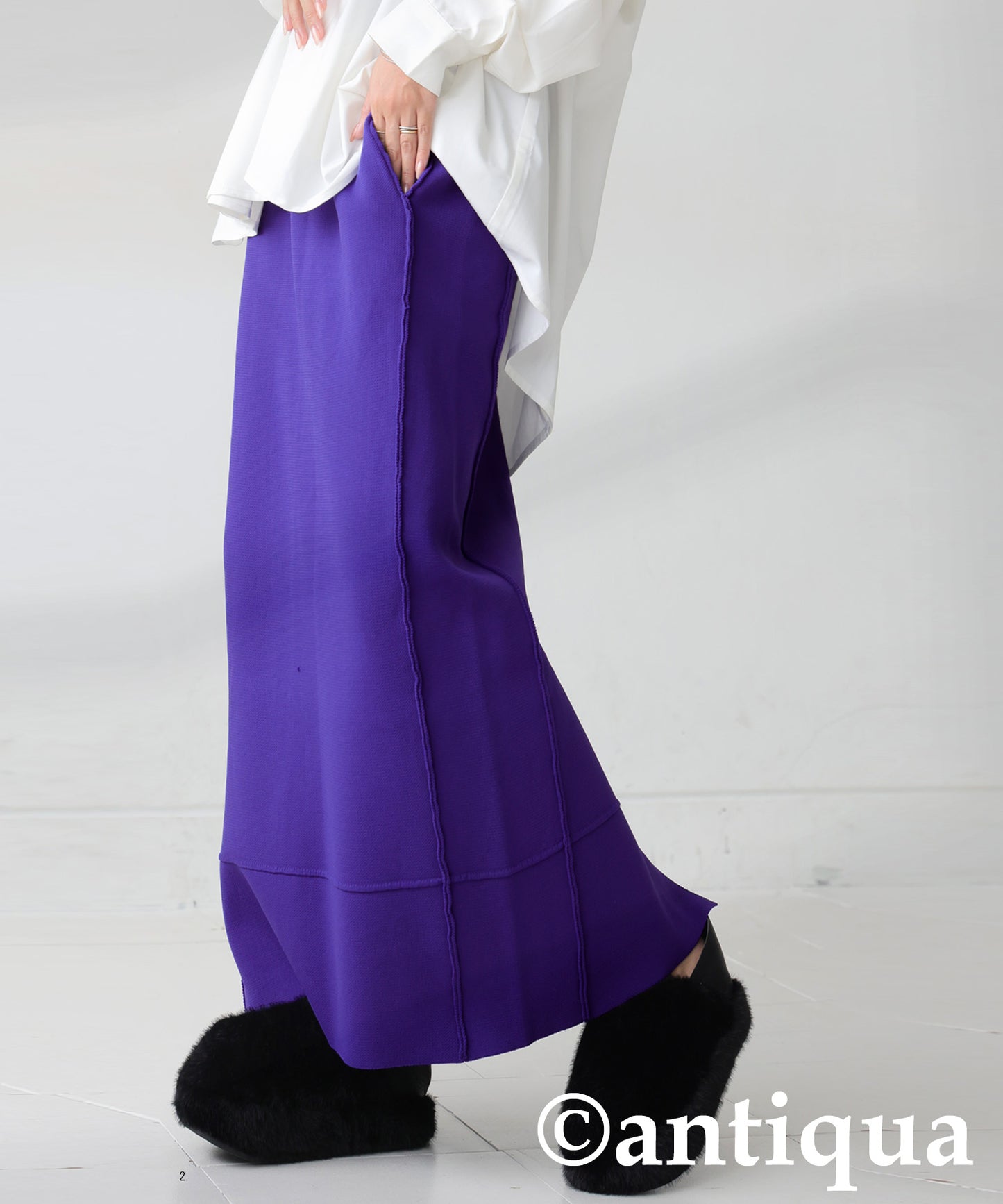 Sponge Knit Long Skirt Ladies