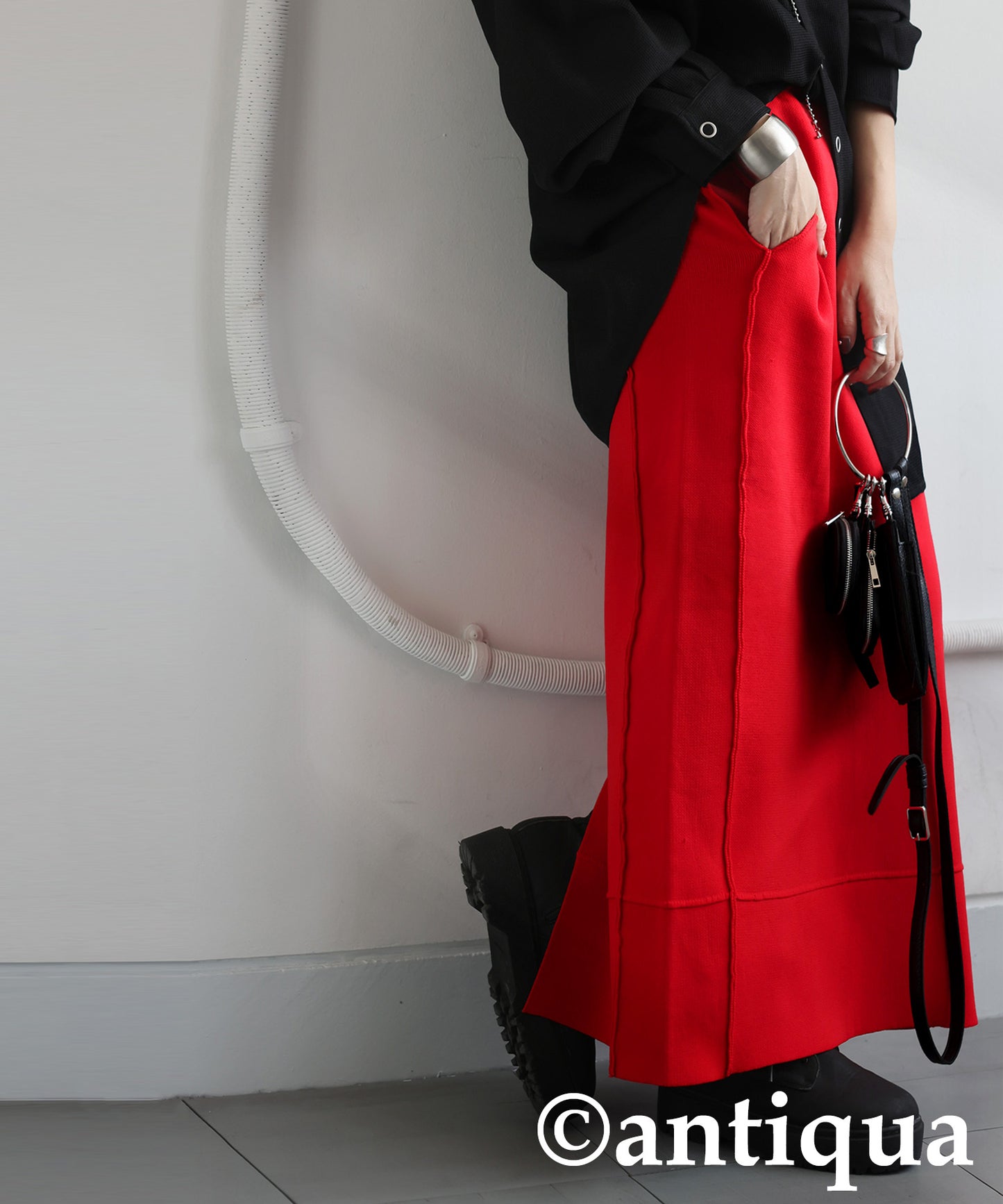 Sponge Knit Long Skirt Ladies