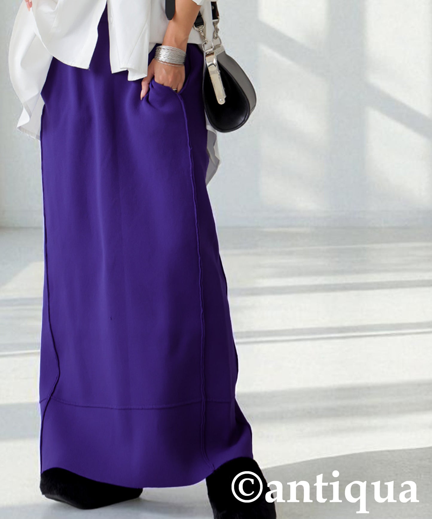 Sponge Knit Long Skirt Ladies