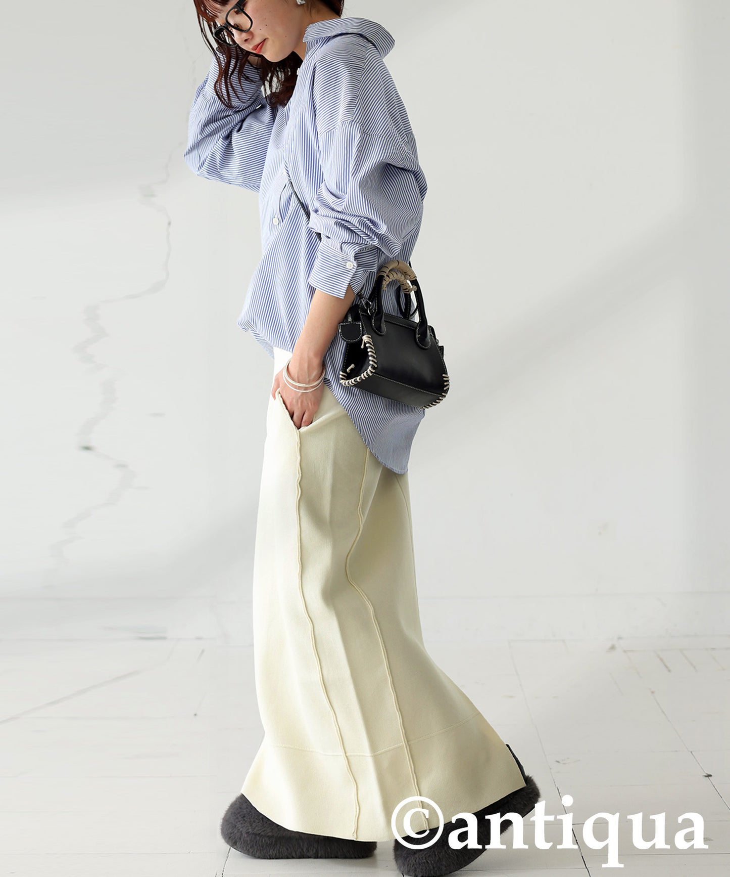 Sponge Knit Long Skirt Ladies