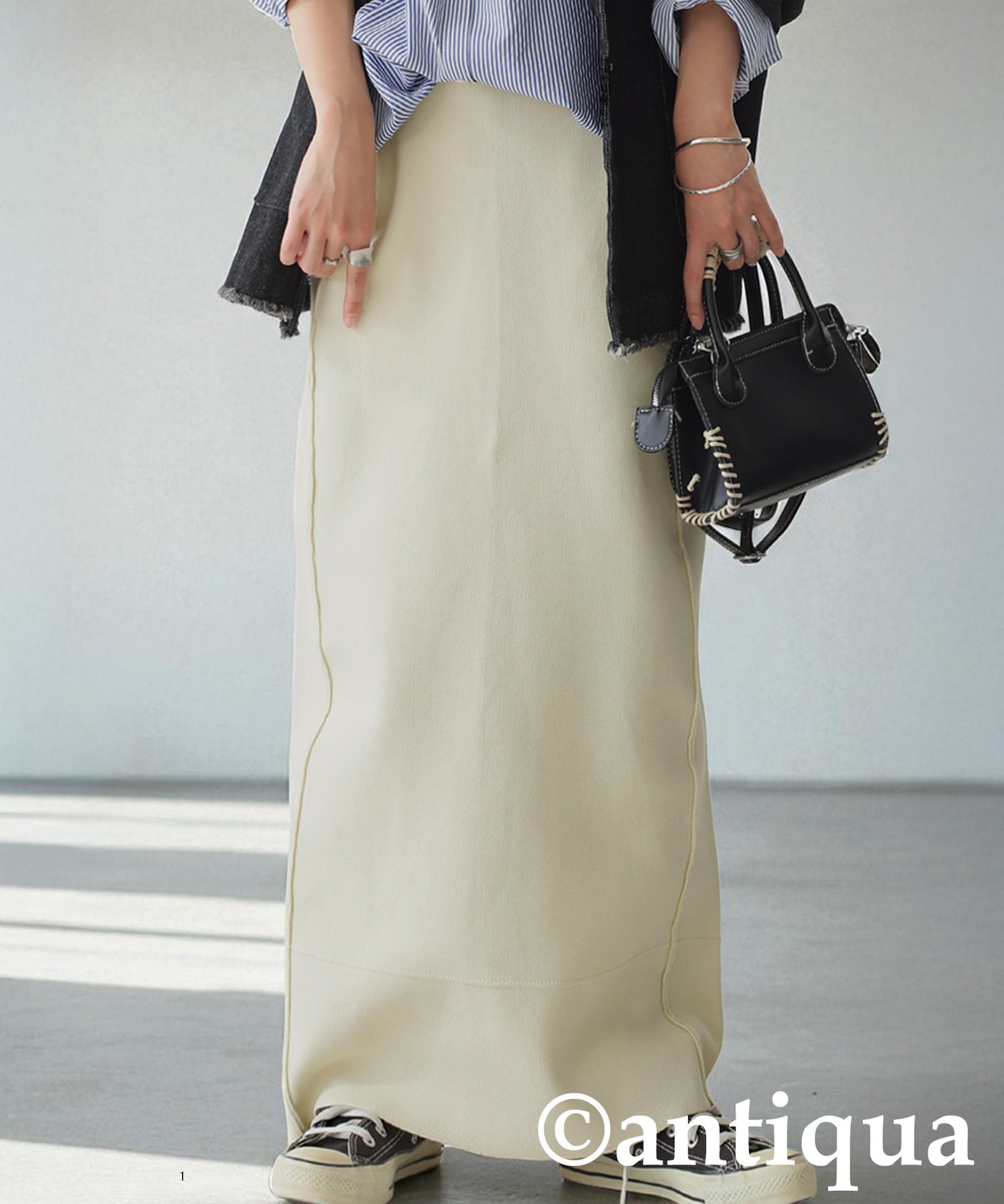 Sponge Knit Long Skirt Ladies