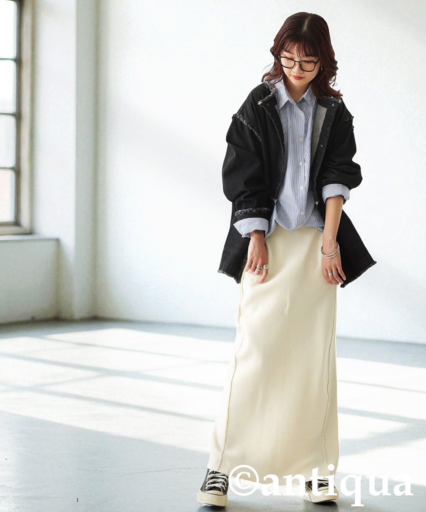 Sponge Knit Long Skirt Ladies