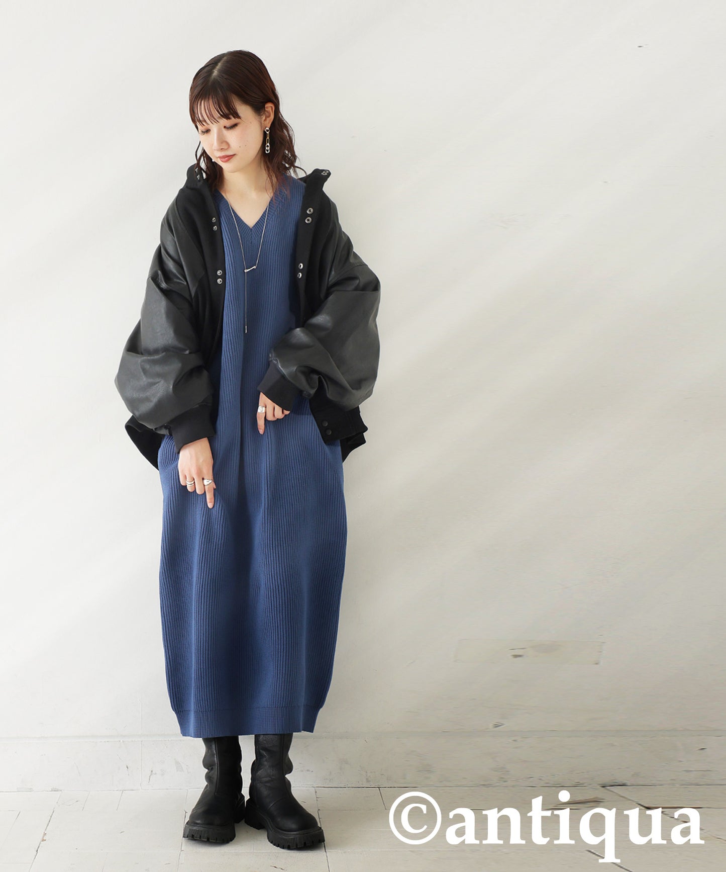 Ribbed Knit Dress Ladies