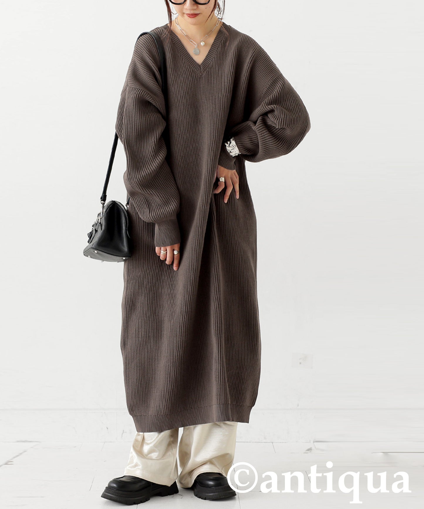 Ribbed Knit Dress Ladies