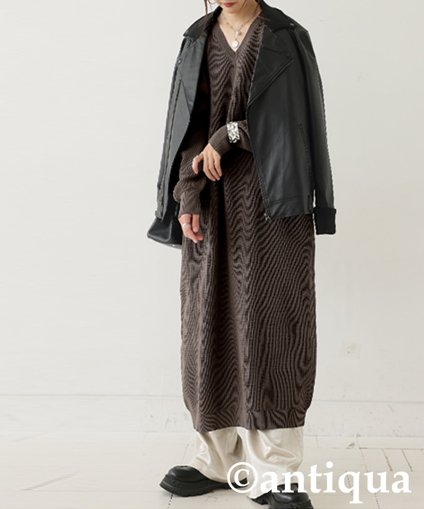 Ribbed Knit Dress Ladies