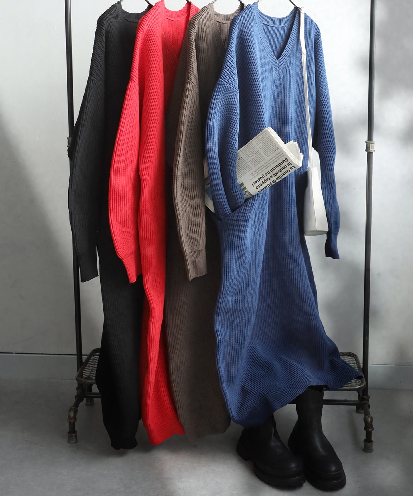 Ribbed Knit Dress Ladies