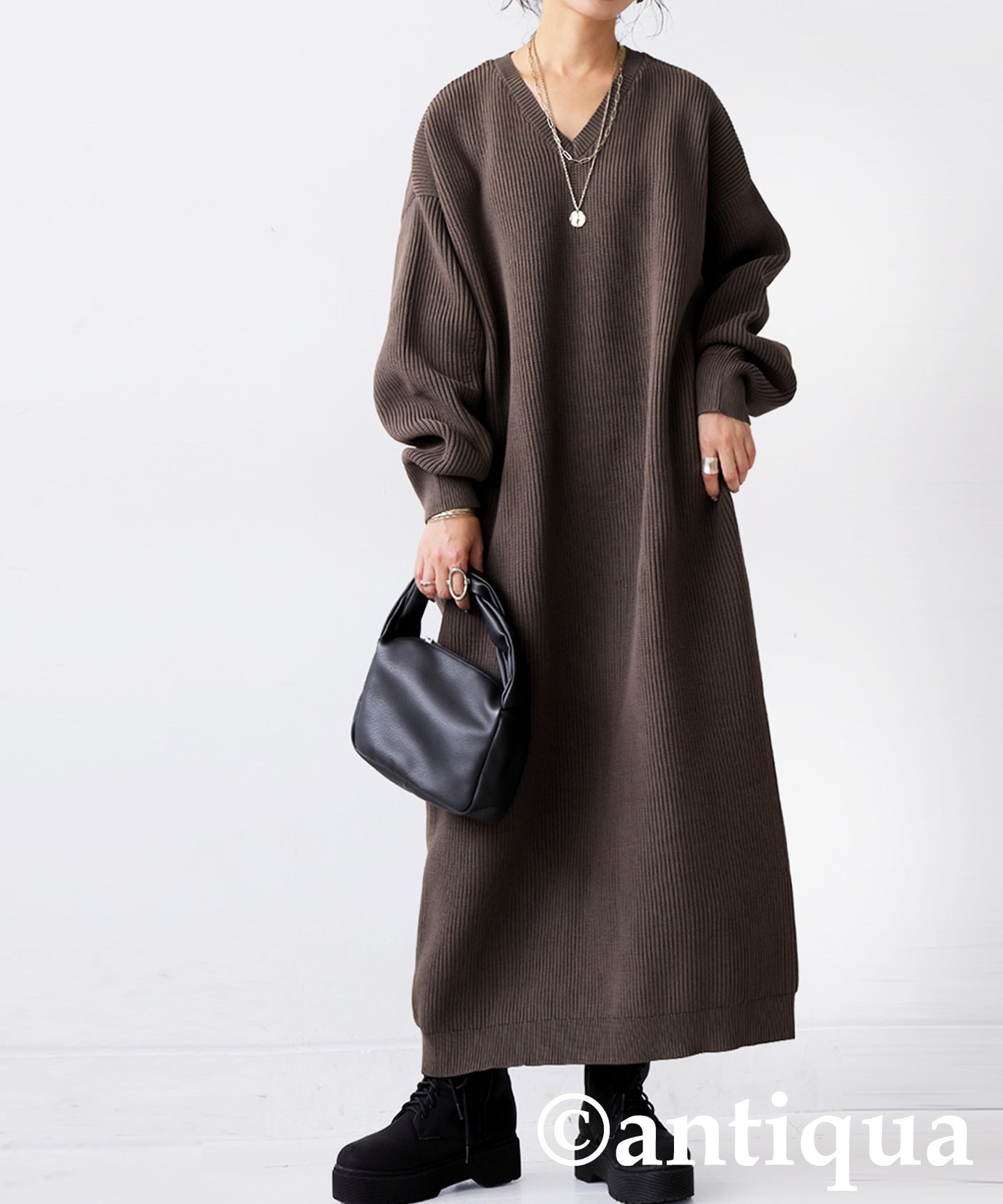 Ribbed Knit Dress Ladies