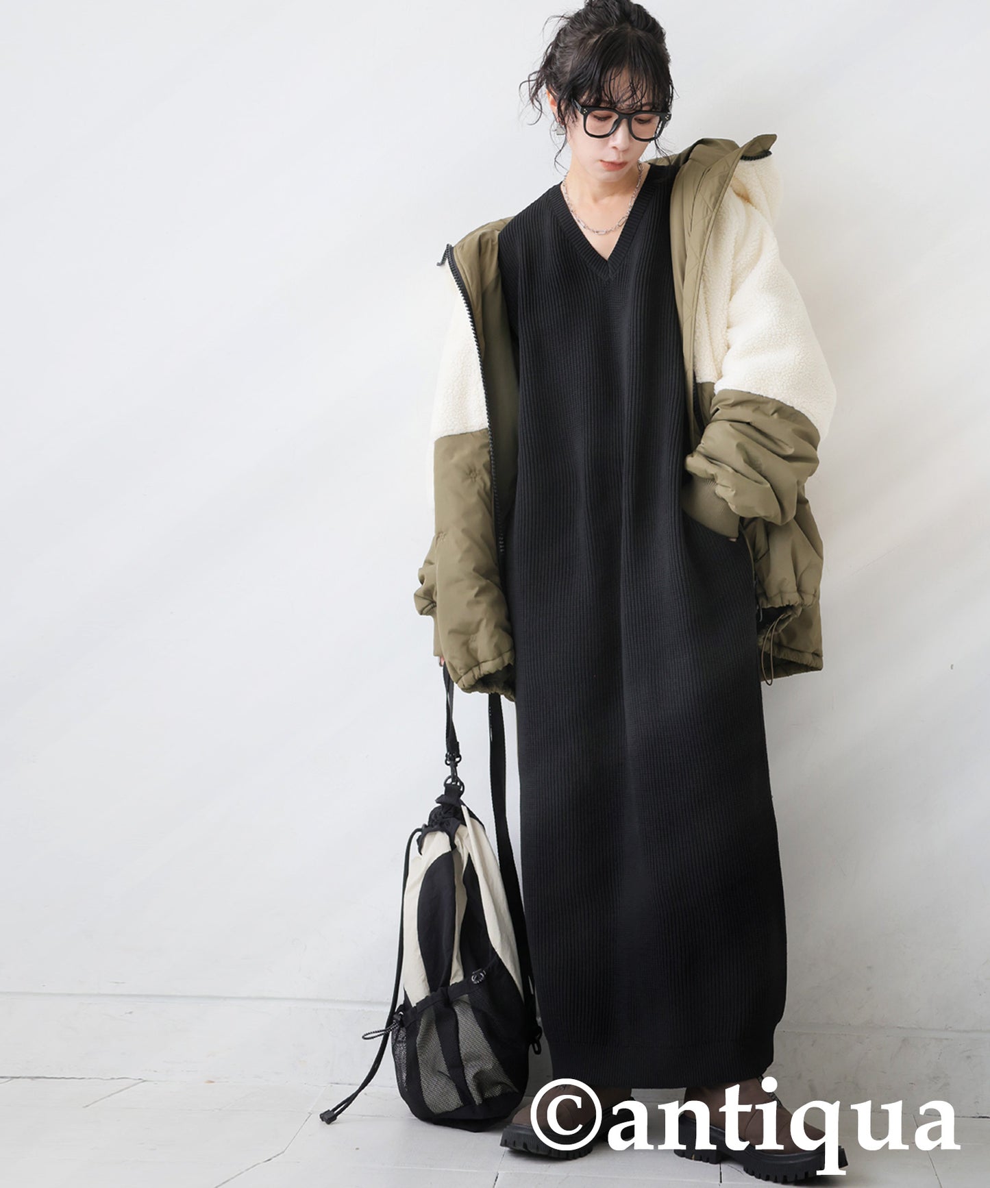 Ribbed Knit Dress Ladies