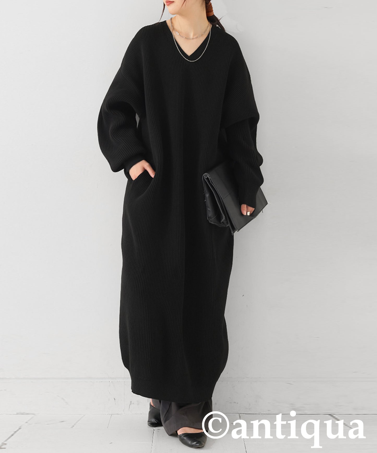 Ribbed Knit Dress Ladies