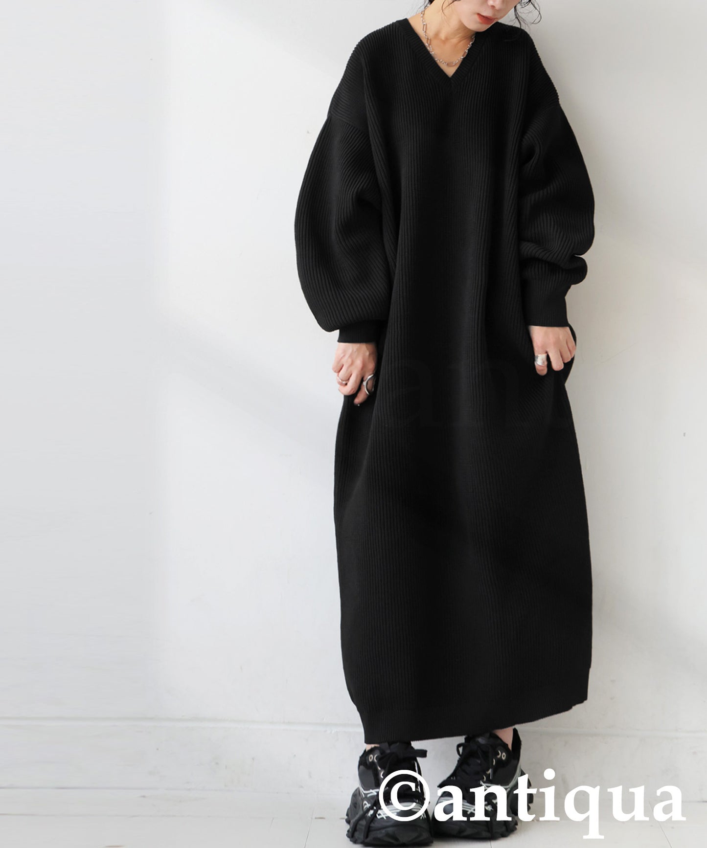 Ribbed Knit Dress Ladies