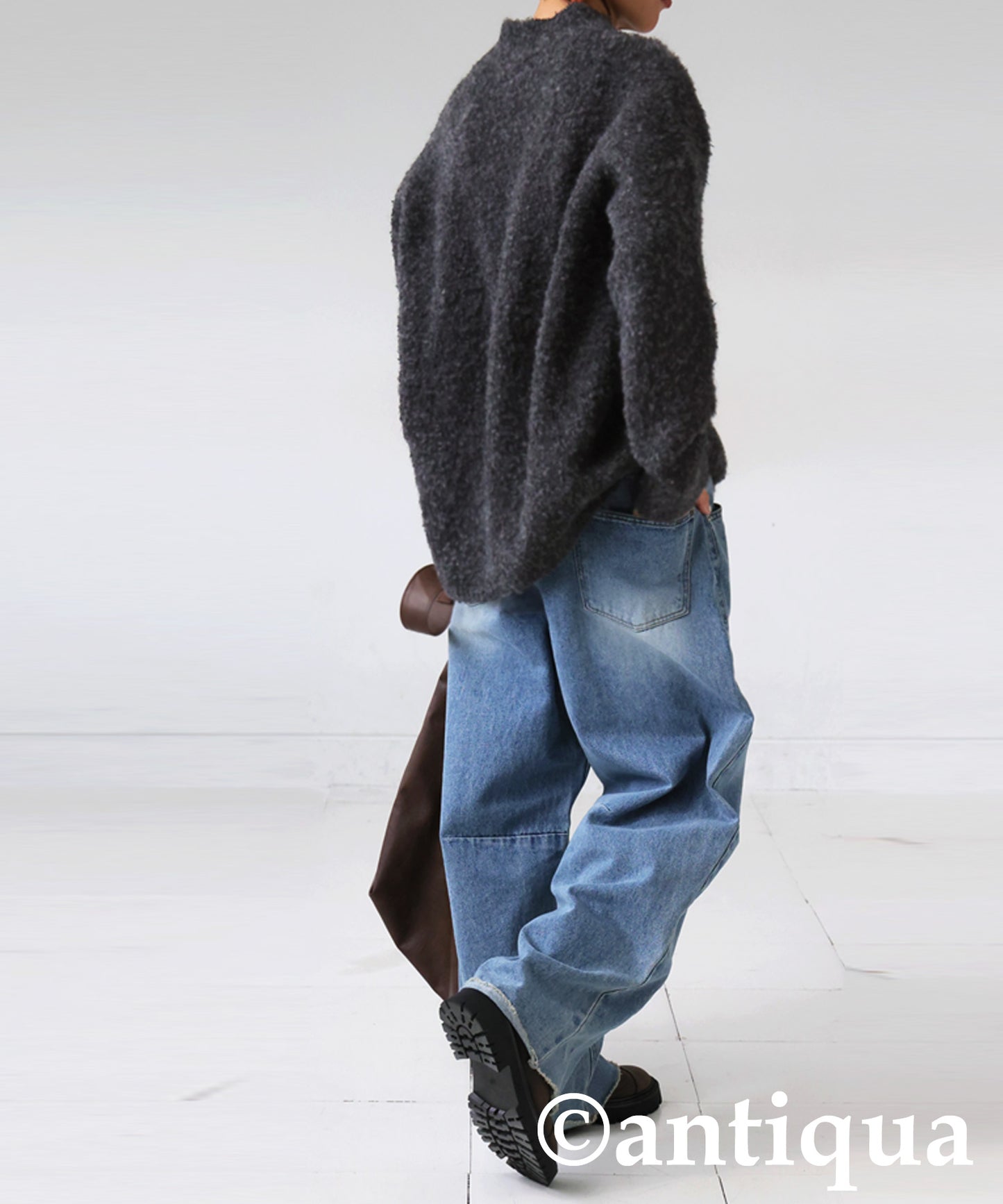 Boucle Cutout Knit Tops Ladies