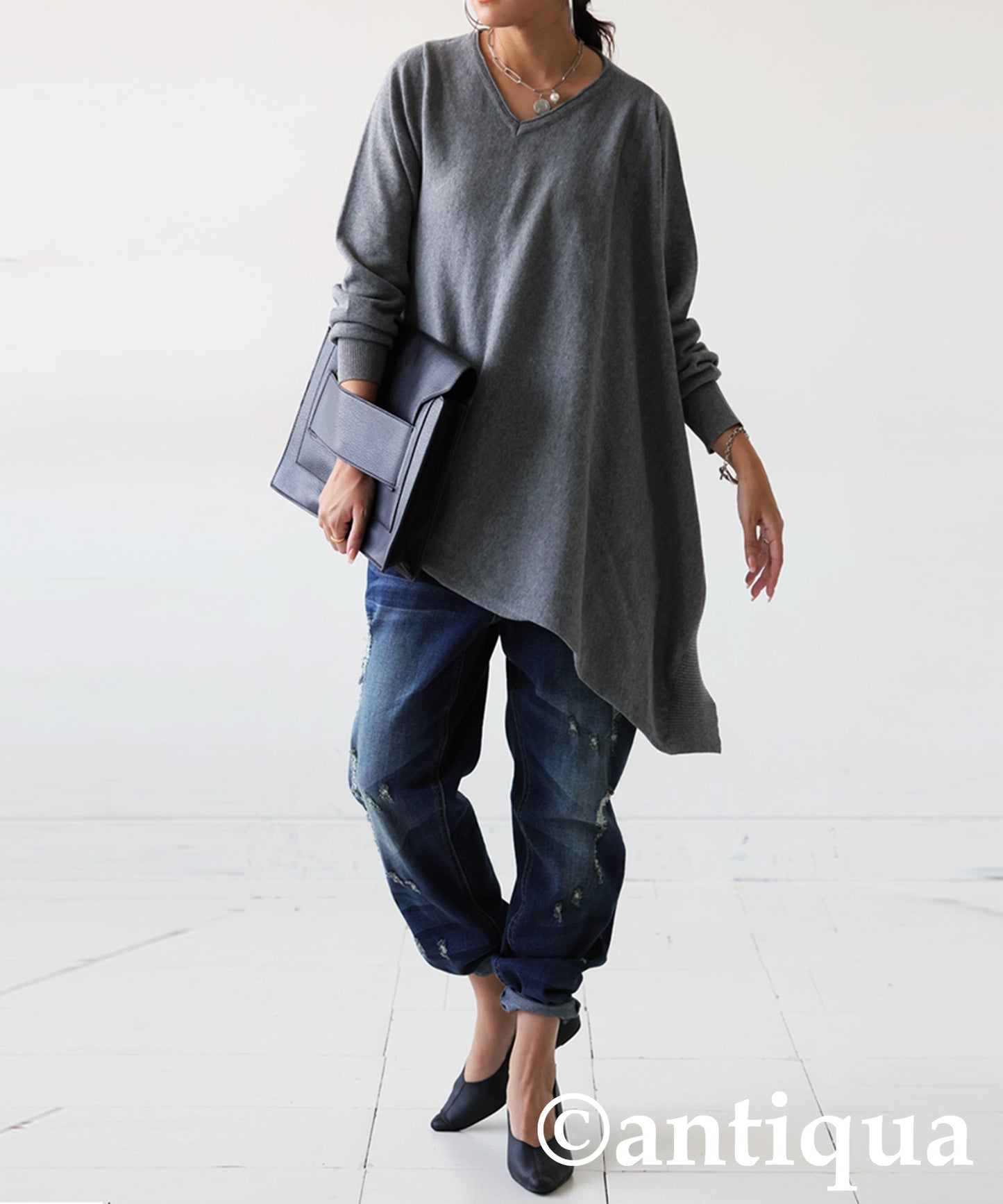 Asymmetrical Knit Top Ladies