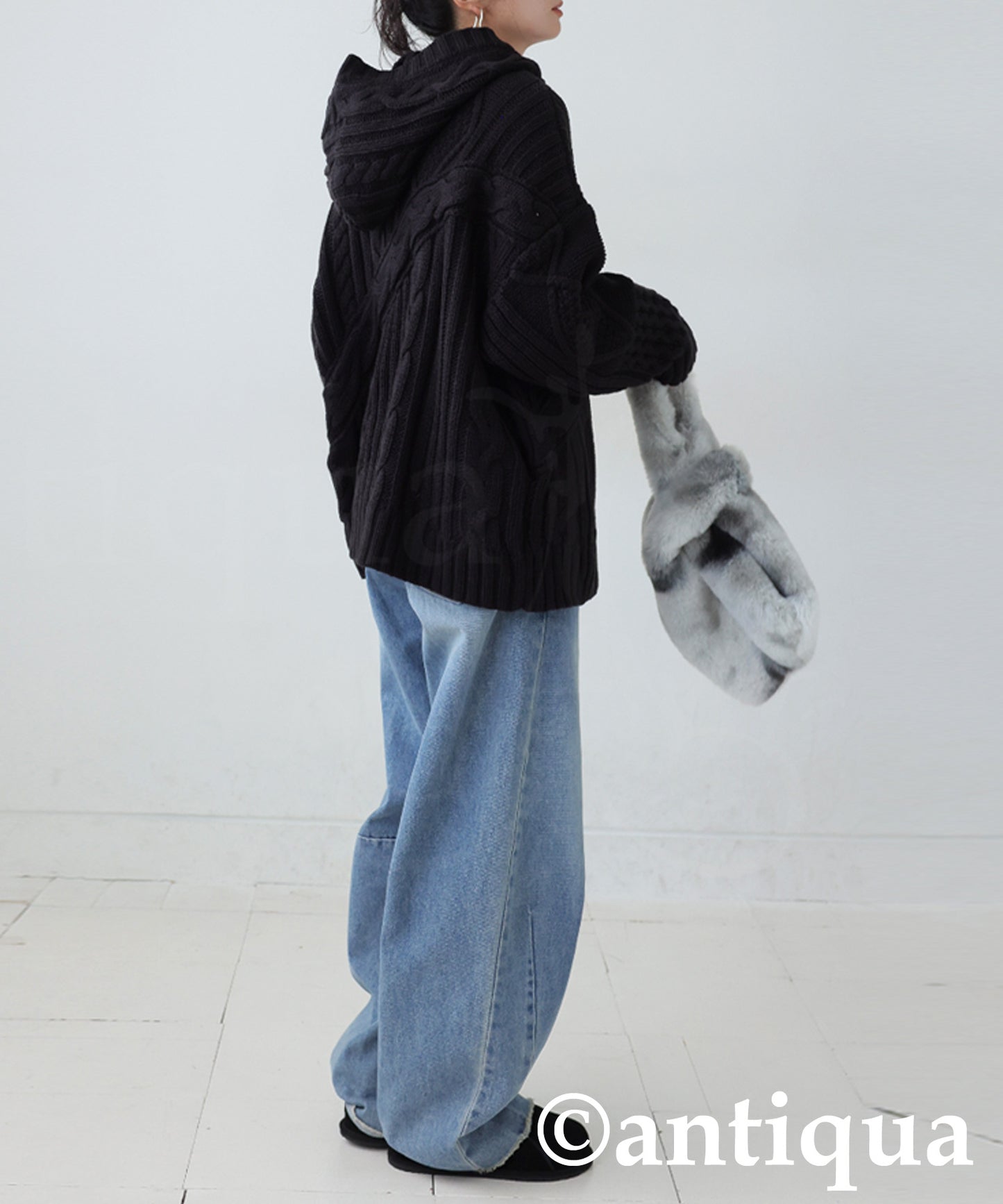 Toggle Button Cable Knit  tops Ladies