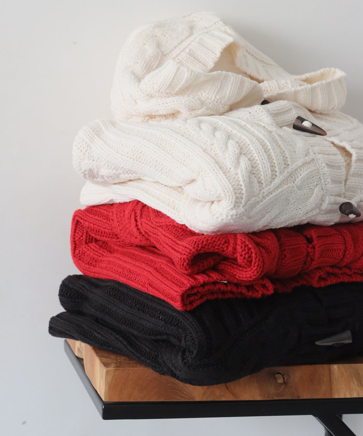 Toggle Button Cable Knit  tops Ladies