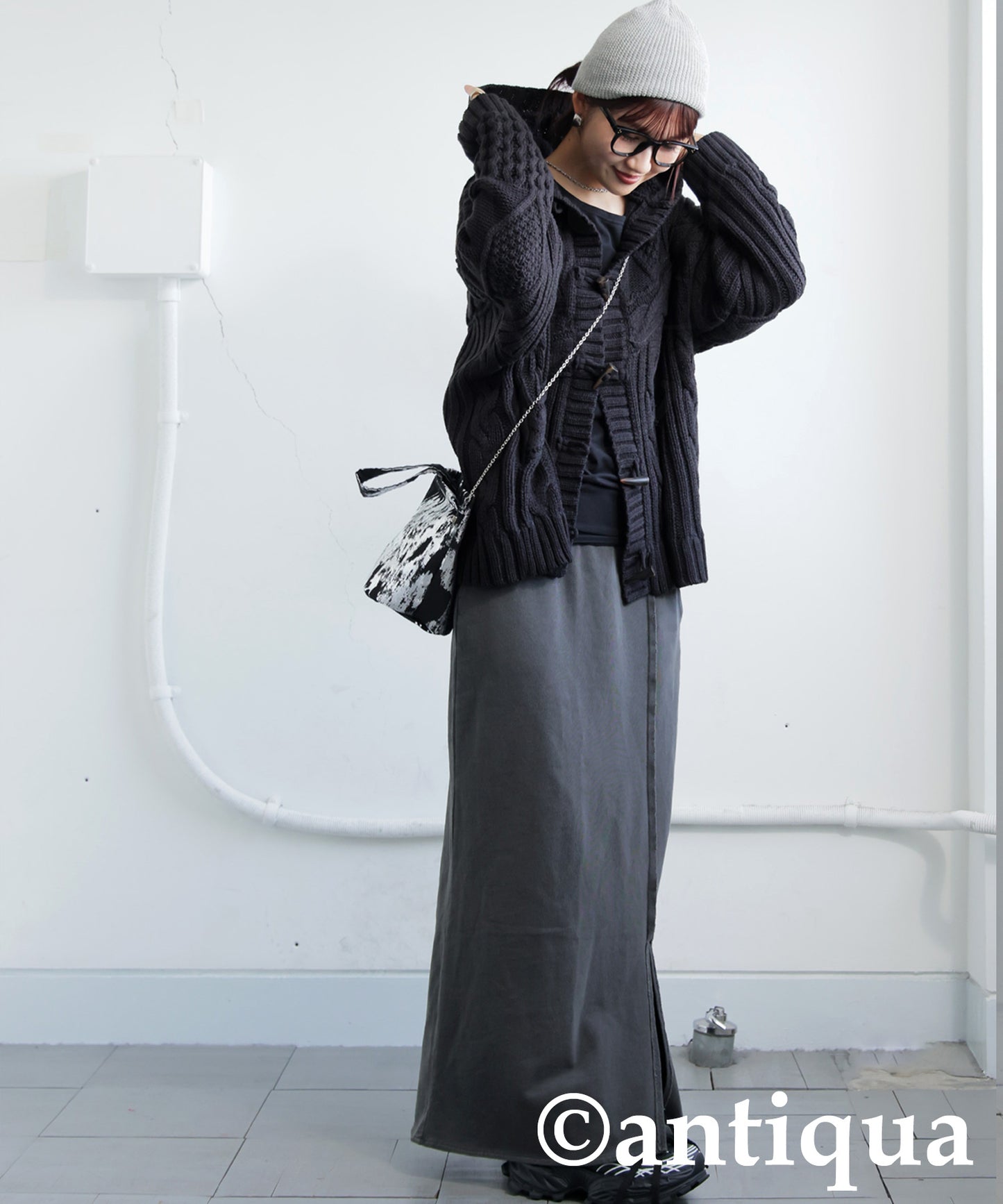 Toggle Button Cable Knit  tops Ladies