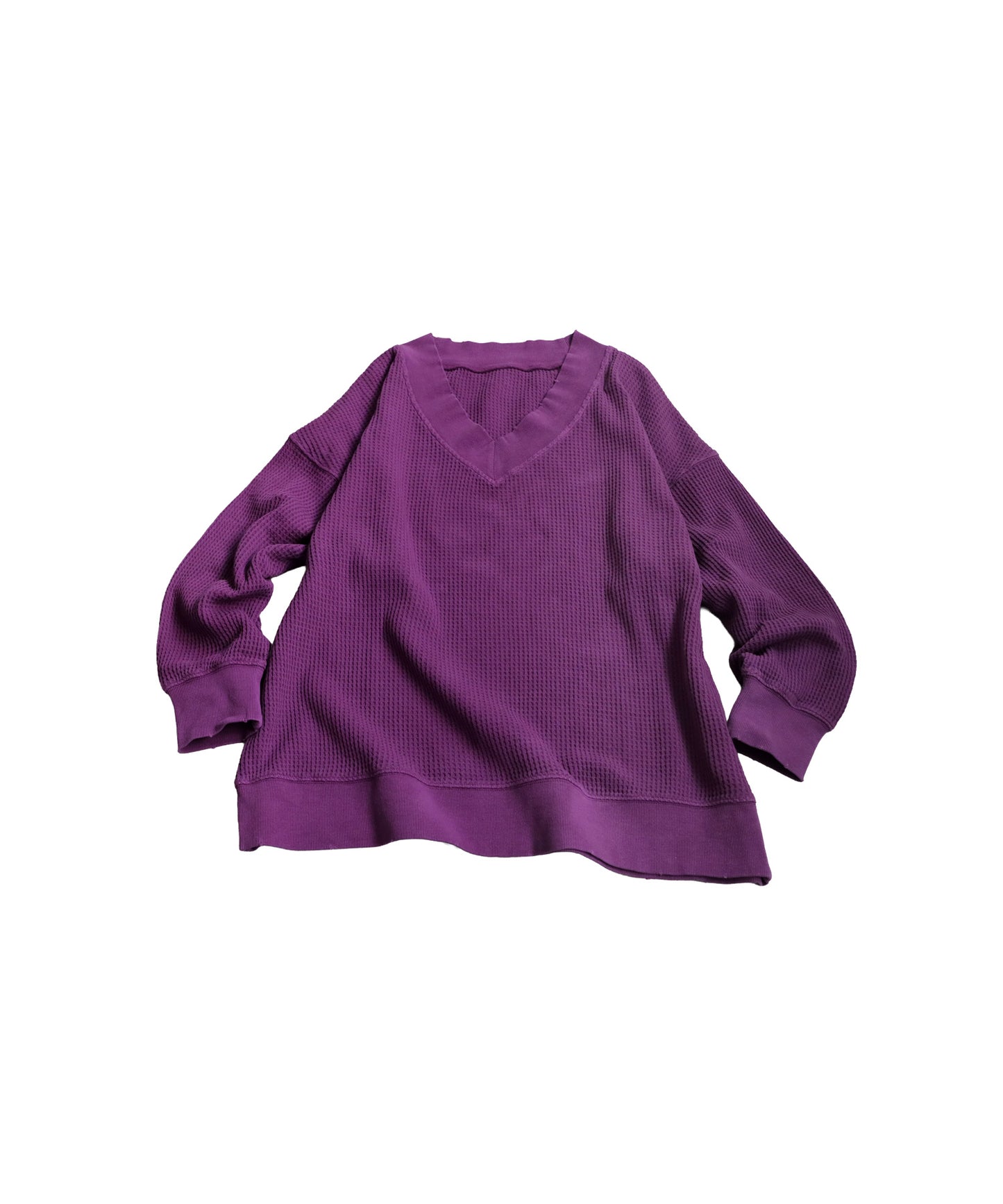 Pigmented Oni Waffle V-Neck Pullover Ladies