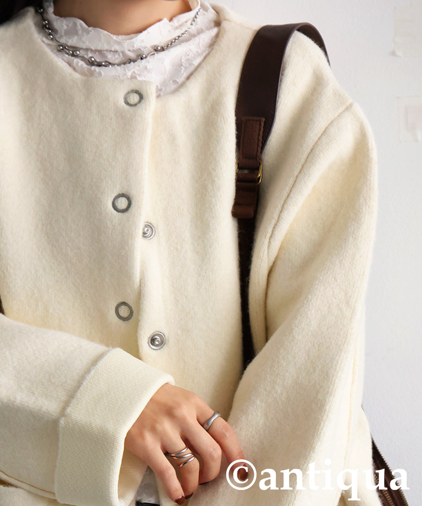 Double-Face Collarless Jacket Ladies