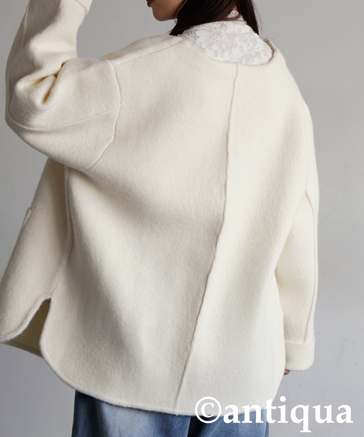 Double-Face Collarless Jacket Ladies