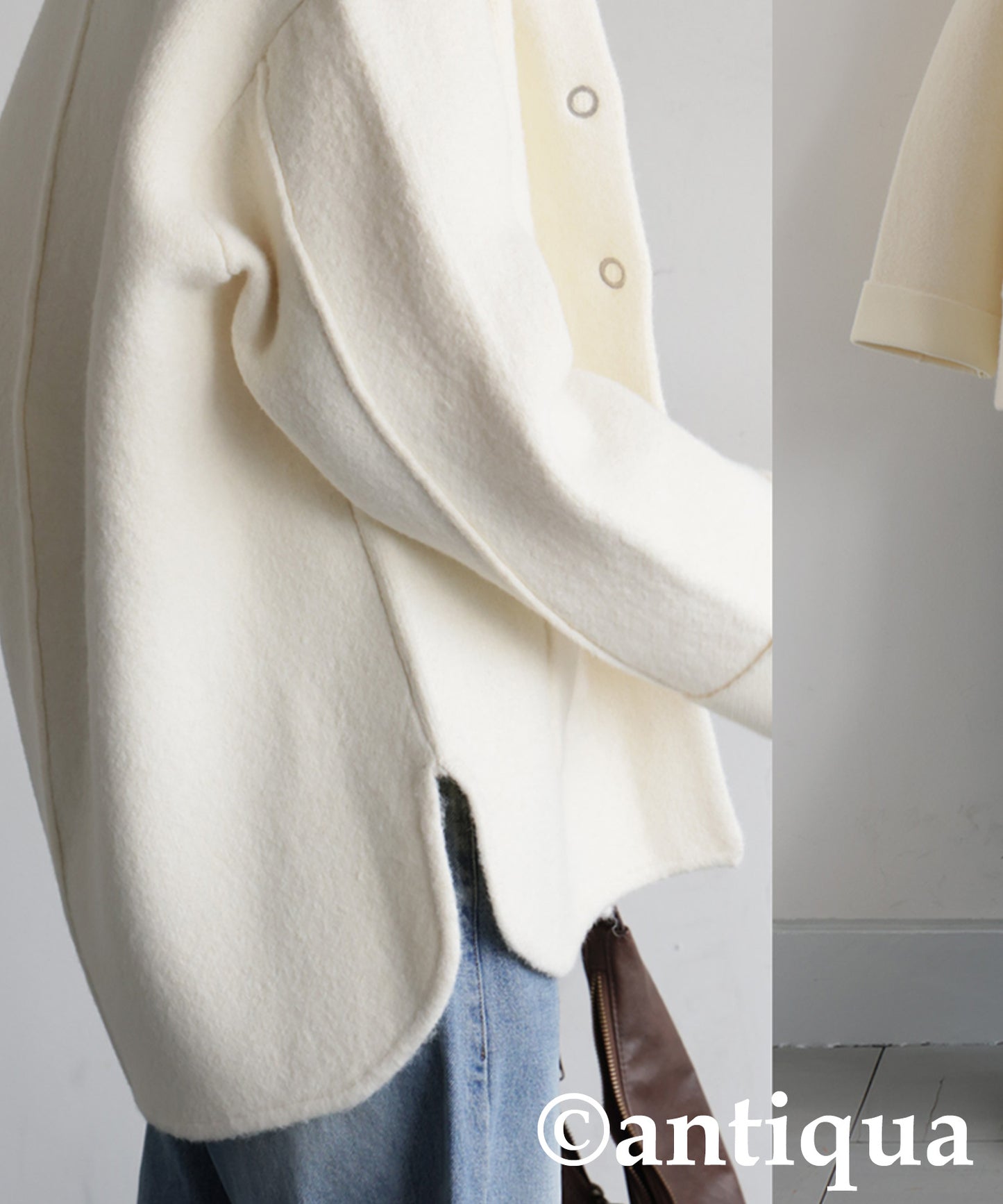 Double-Face Collarless Jacket Ladies