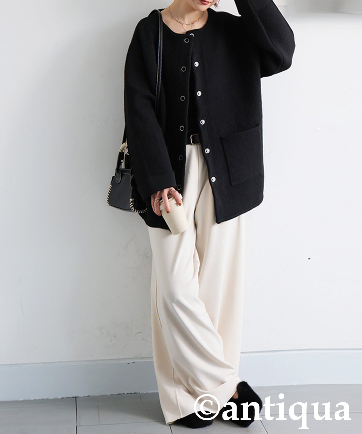 Double-Face Collarless Jacket Ladies