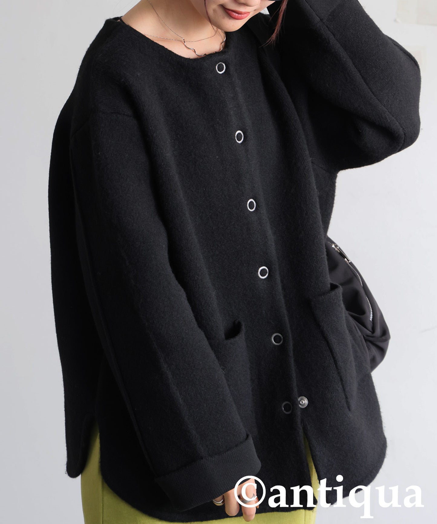 Double-Face Collarless Jacket Ladies