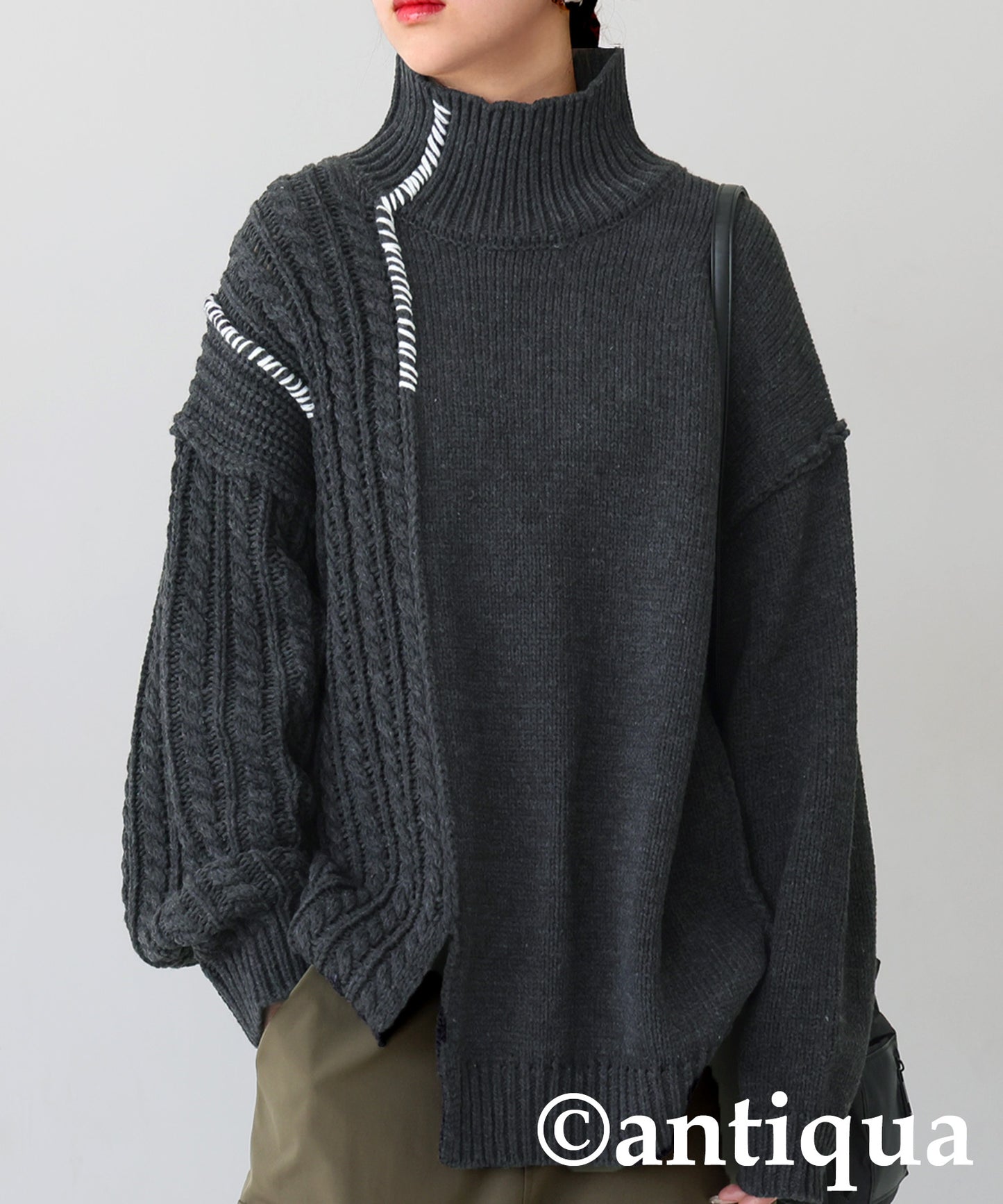 Mixed Knit Pullover Ladies