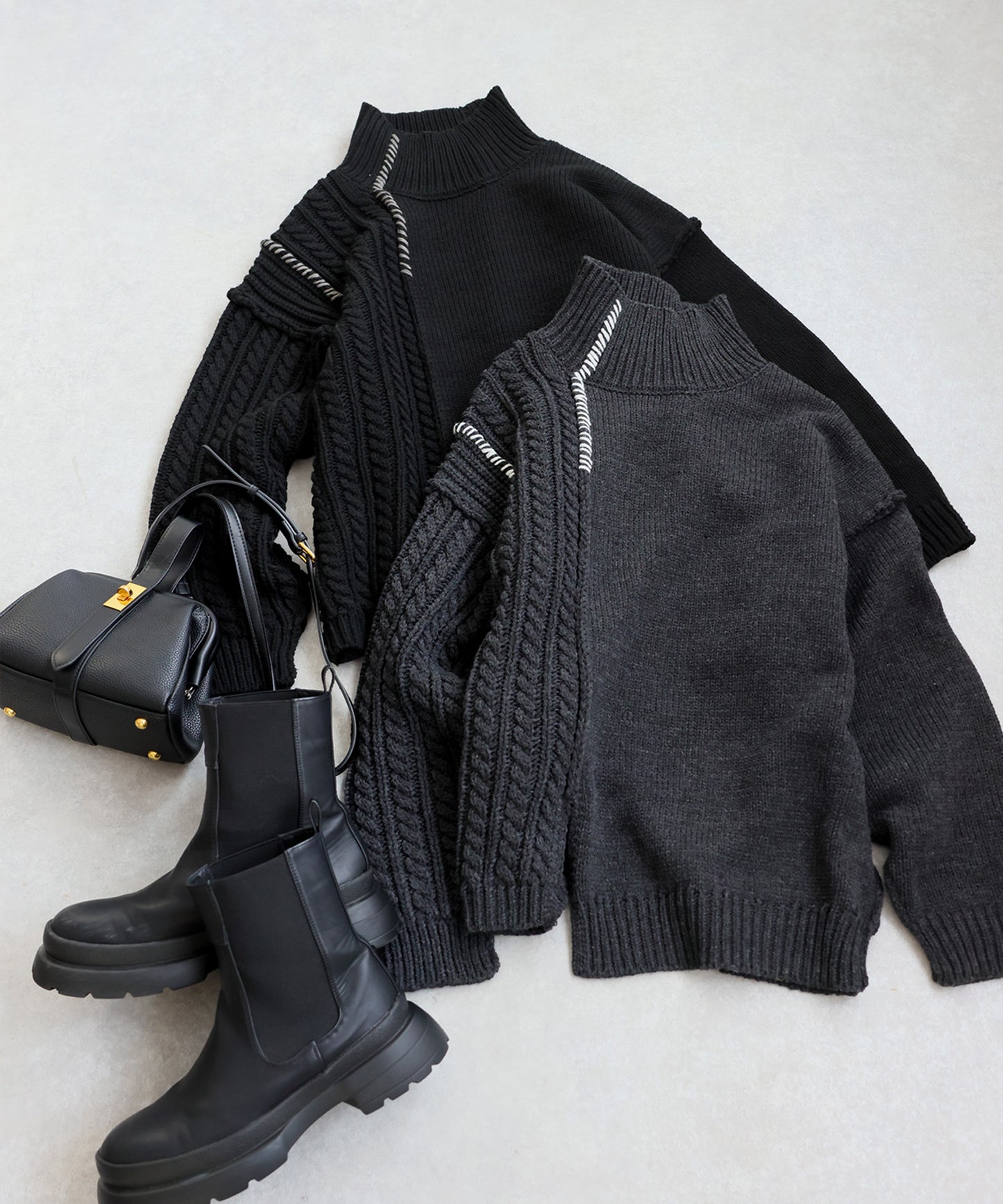 Mixed Knit Pullover Ladies