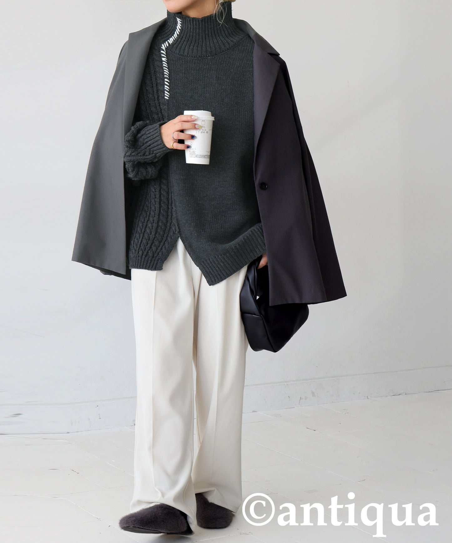 Mixed Knit Pullover Ladies