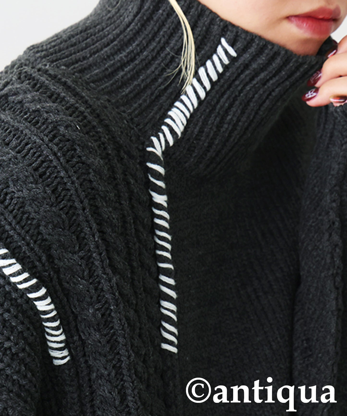 Mixed Knit Pullover Ladies