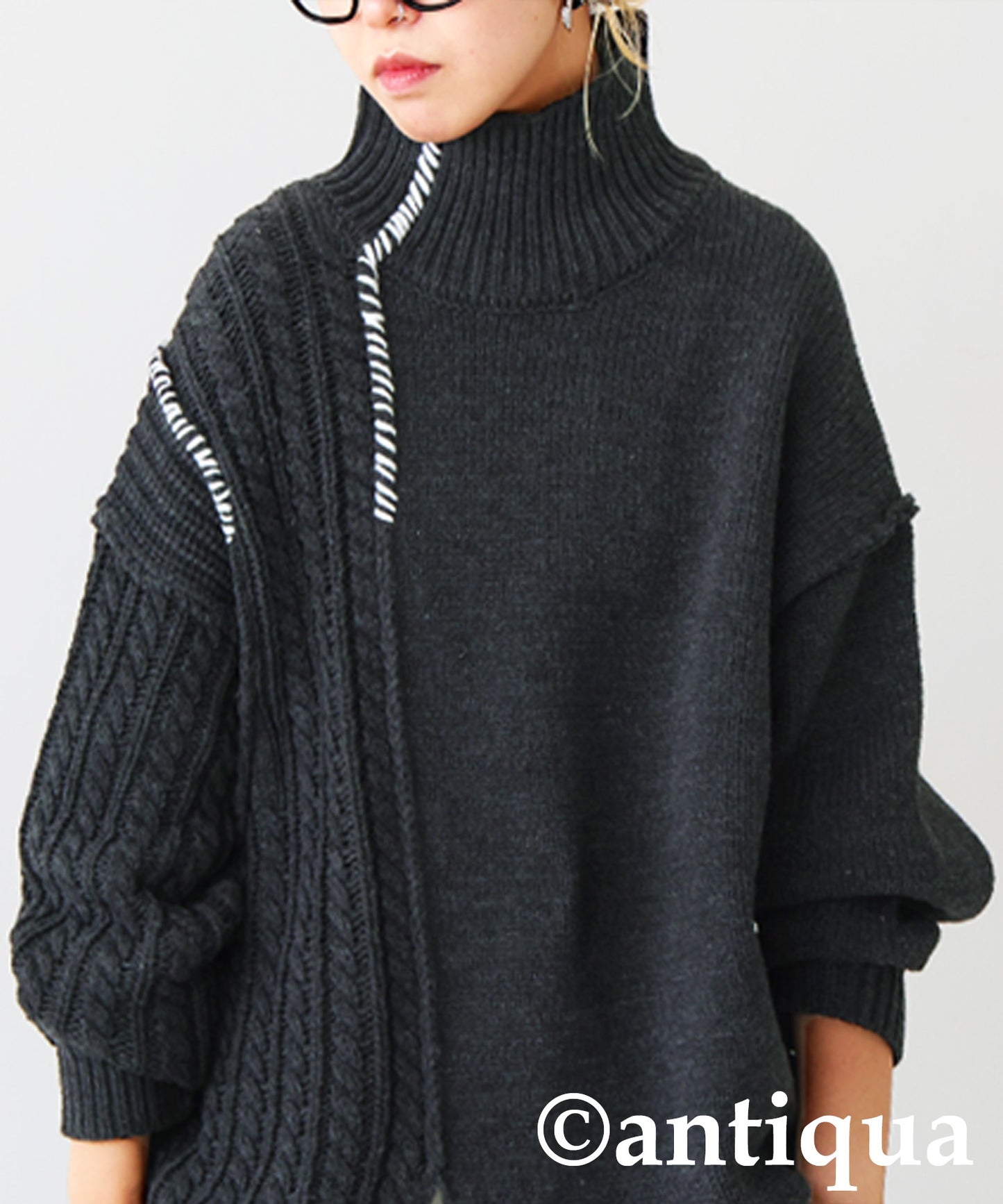 Mixed Knit Pullover Ladies