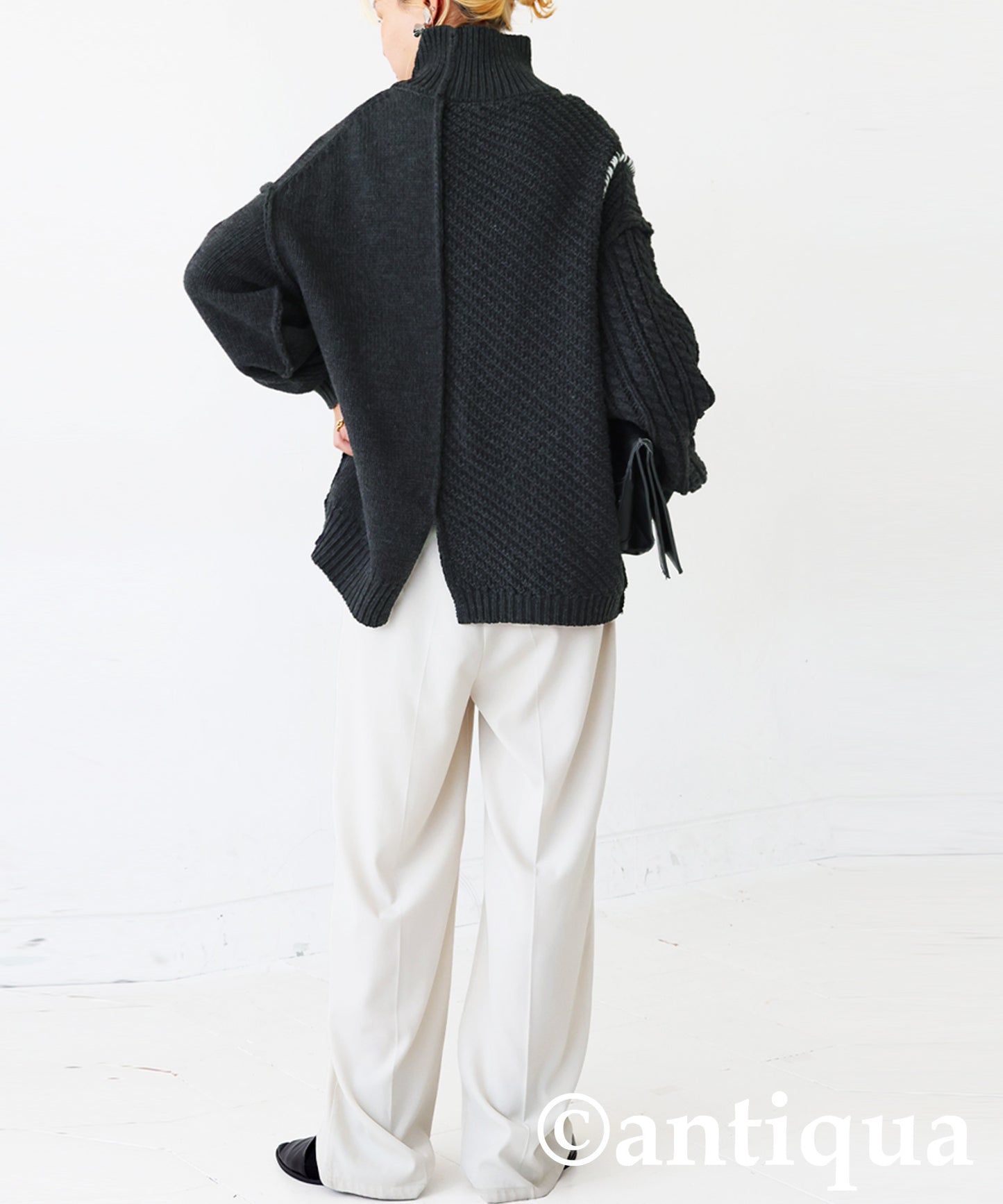 Mixed Knit Pullover Ladies