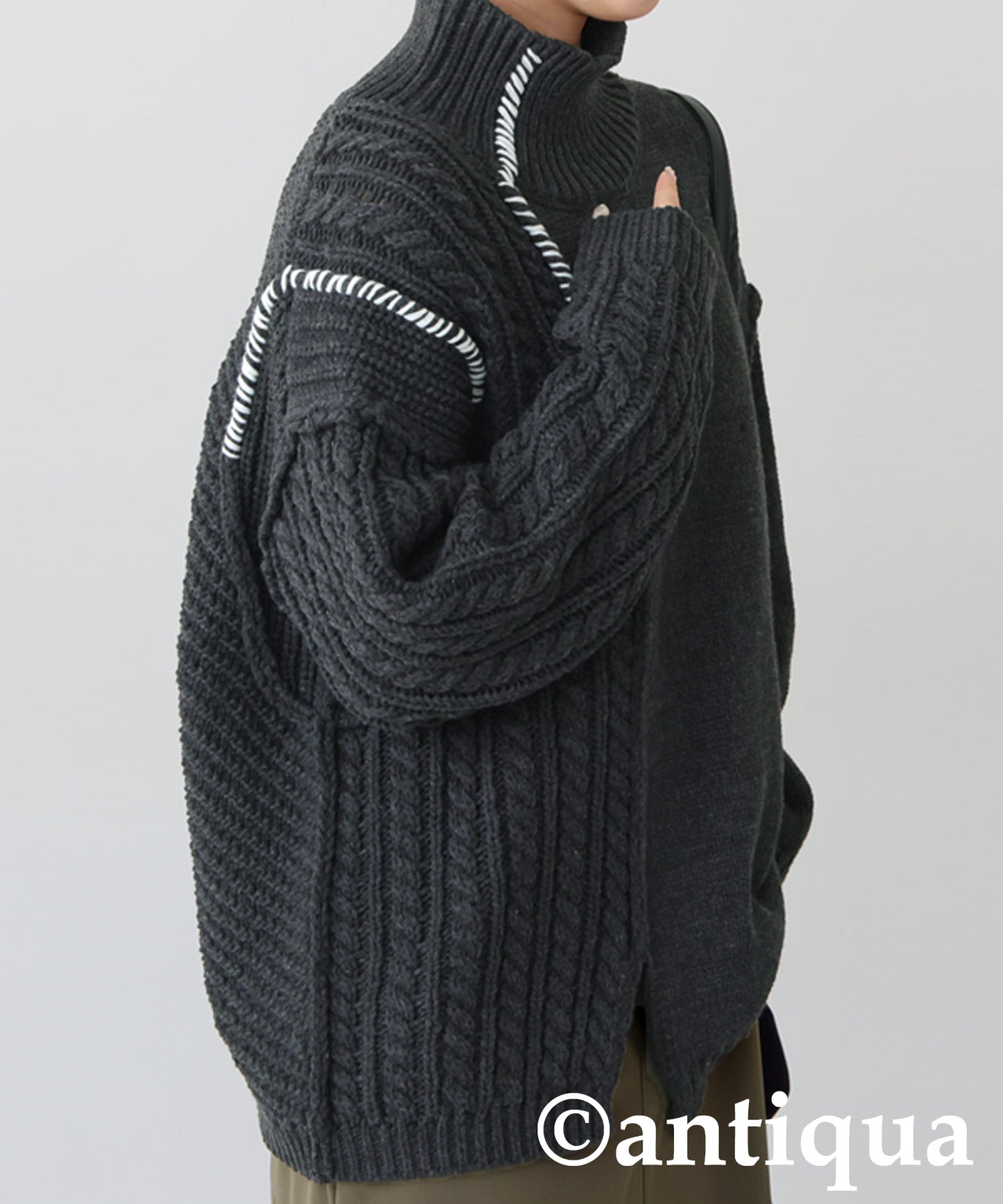 Mixed Knit Pullover Ladies