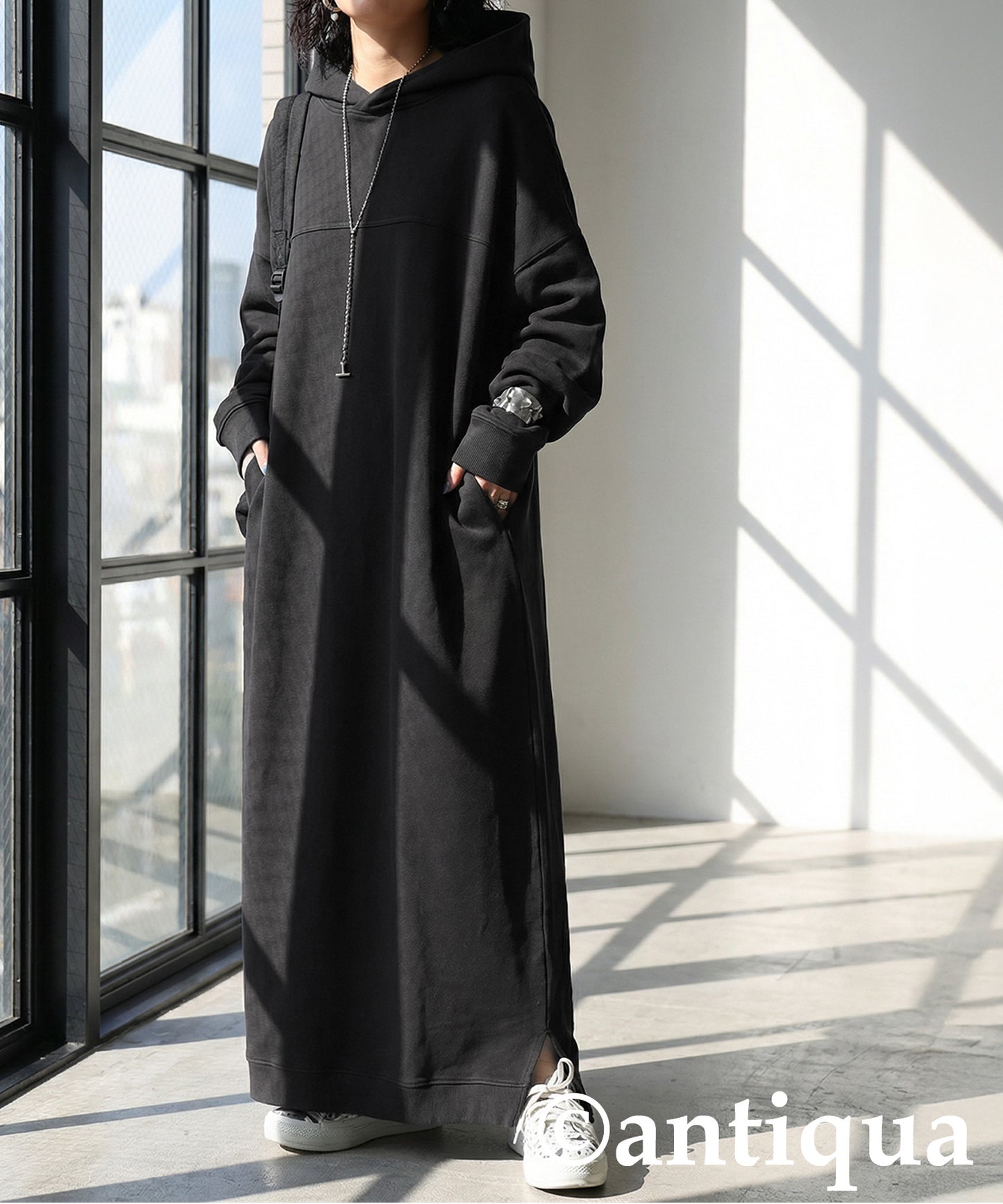 Hooded Long Dress Ladies