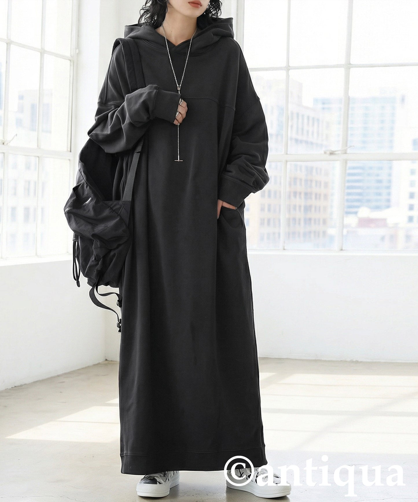 Hooded Long Dress Ladies