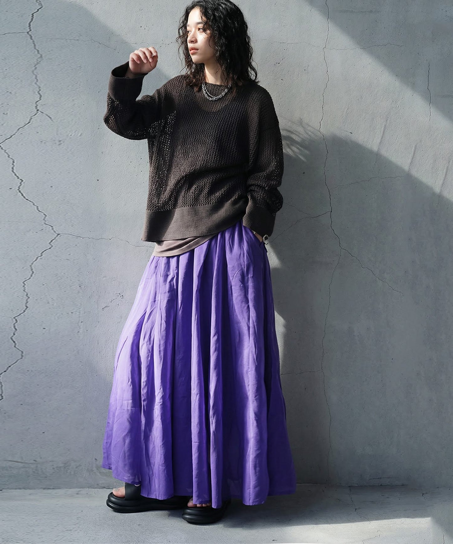 Sheer Loose Knit Sweate Ladies