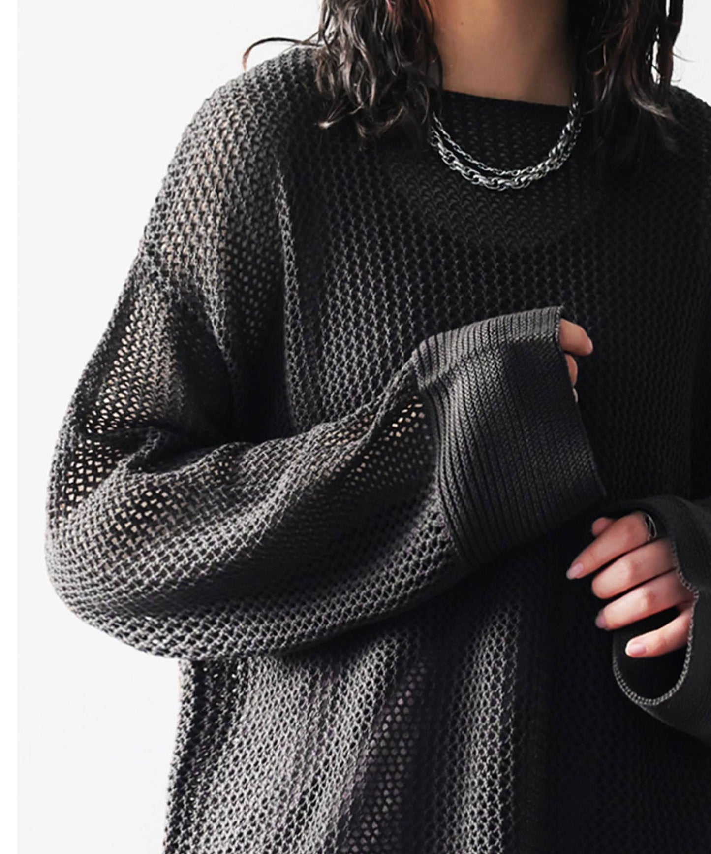 Sheer Loose Knit Sweate Ladies